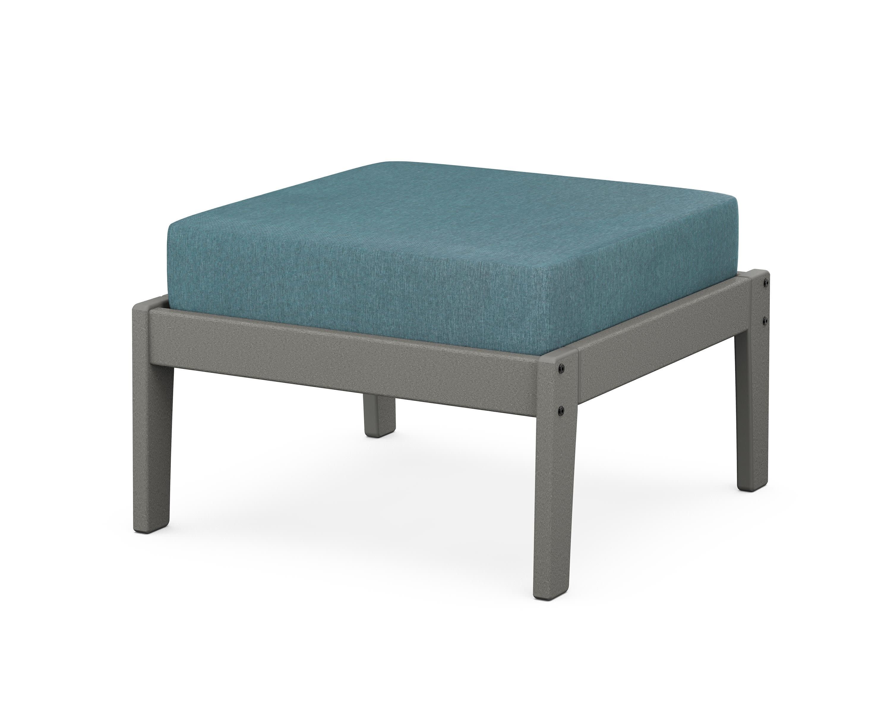 Deep Seating Ottoman in Slate Grey / Ocean Teal