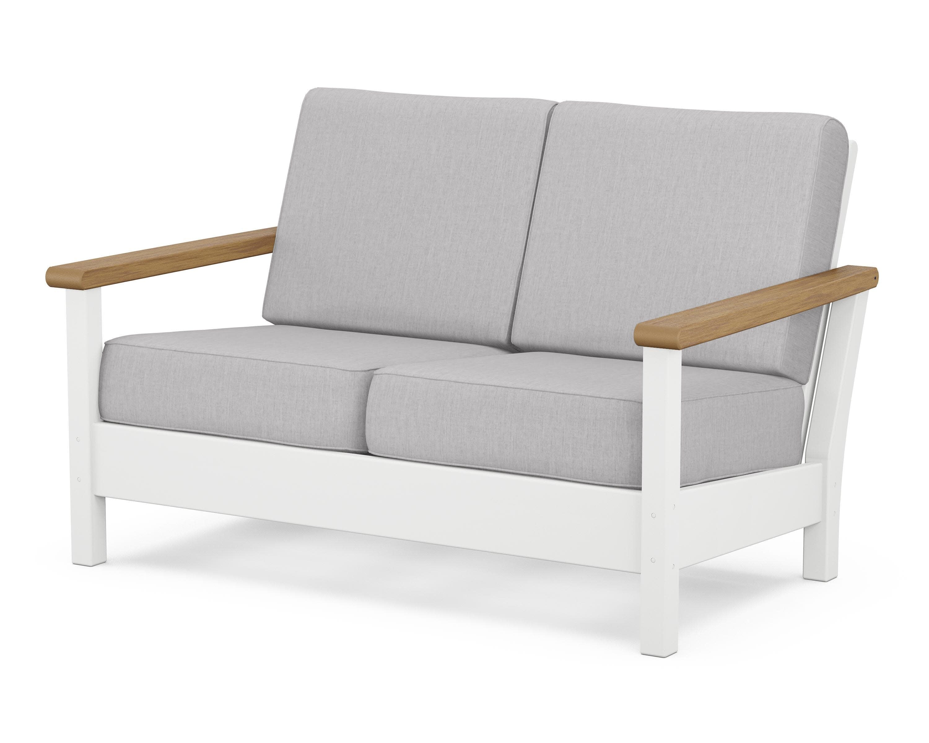 Harbour Deep Seating Loveseat in White / Natural / Granite