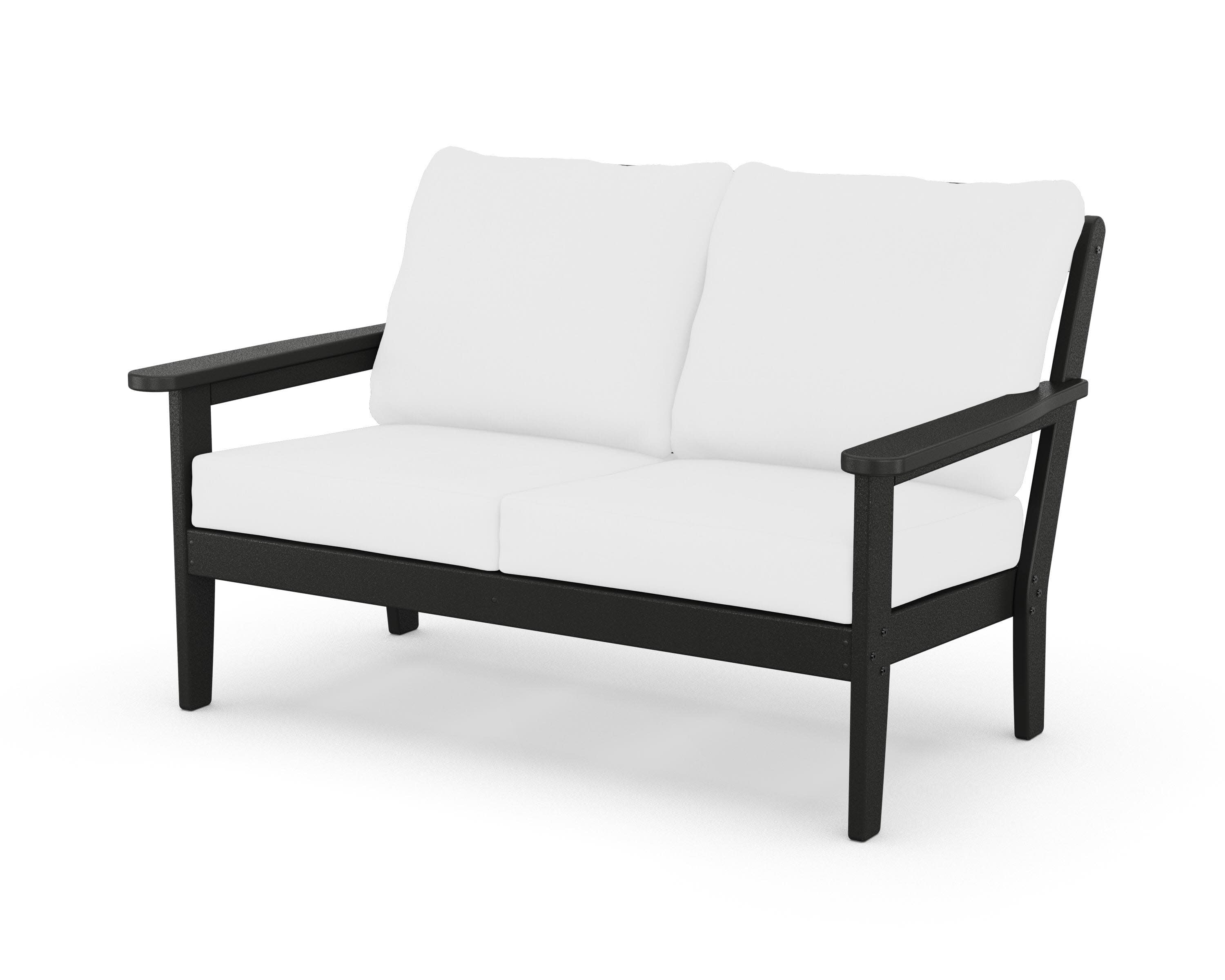 Cottage Deep Seating Loveseat in Black / Natural