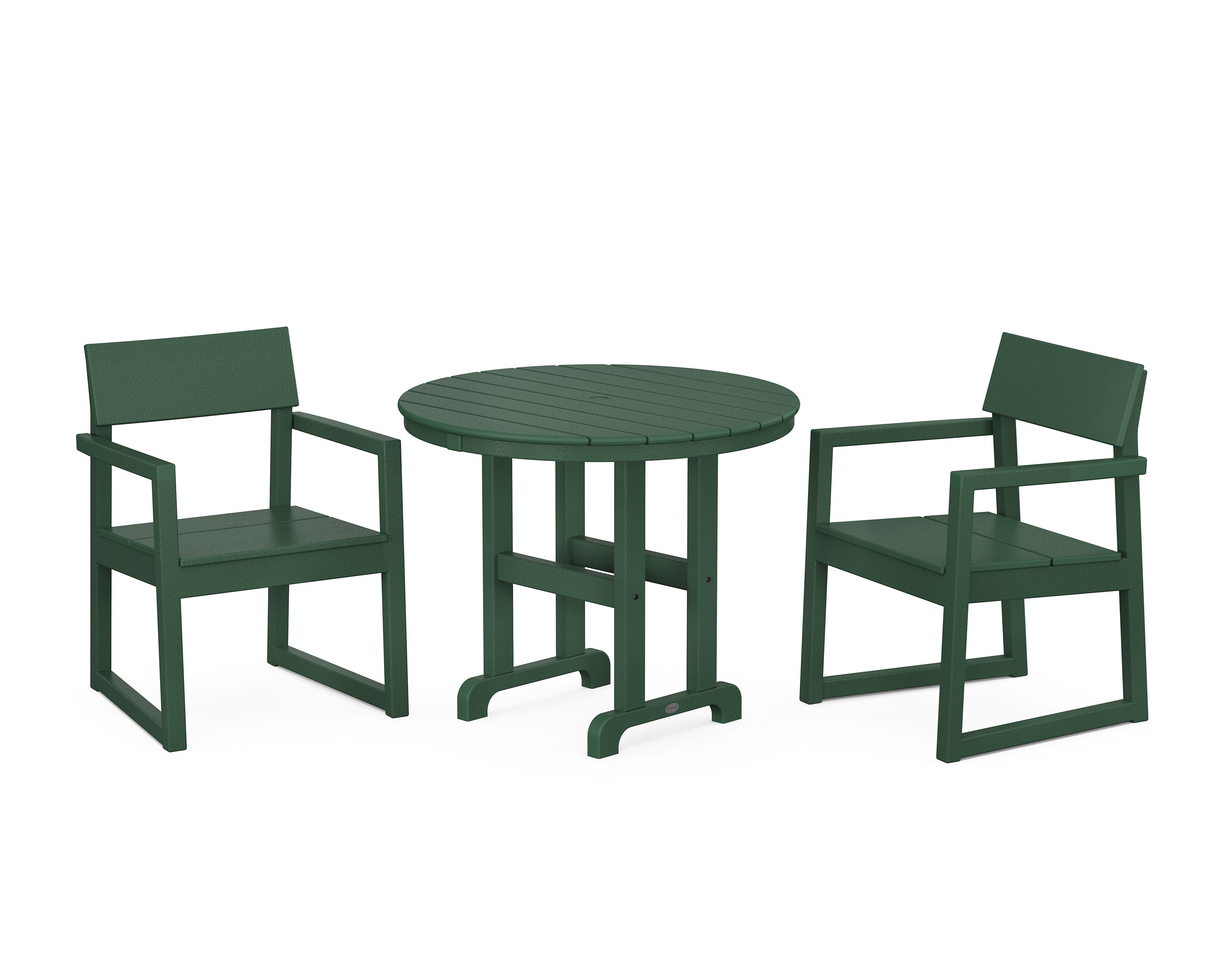 EDGE 3-Piece Round Dining Set in Green