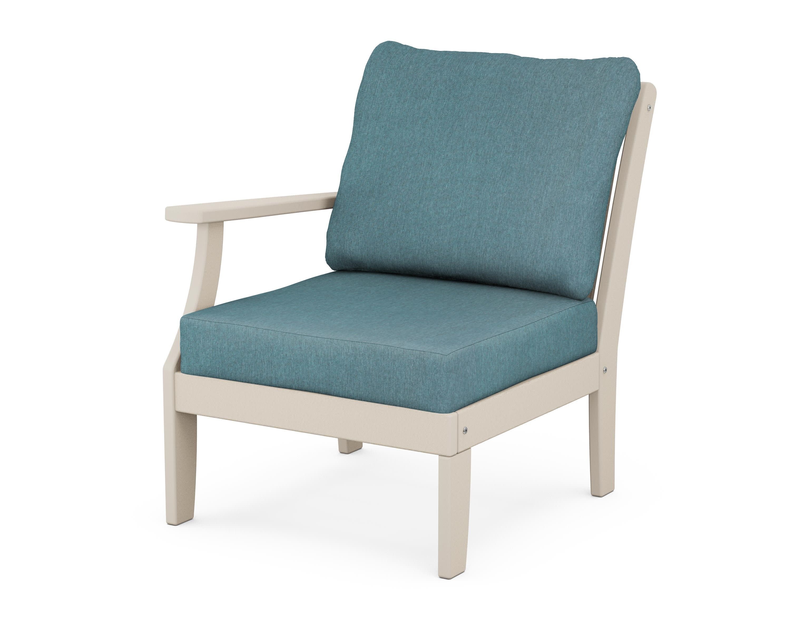 Braxton Modular Left Arm Chair in Sand / Ocean Teal
