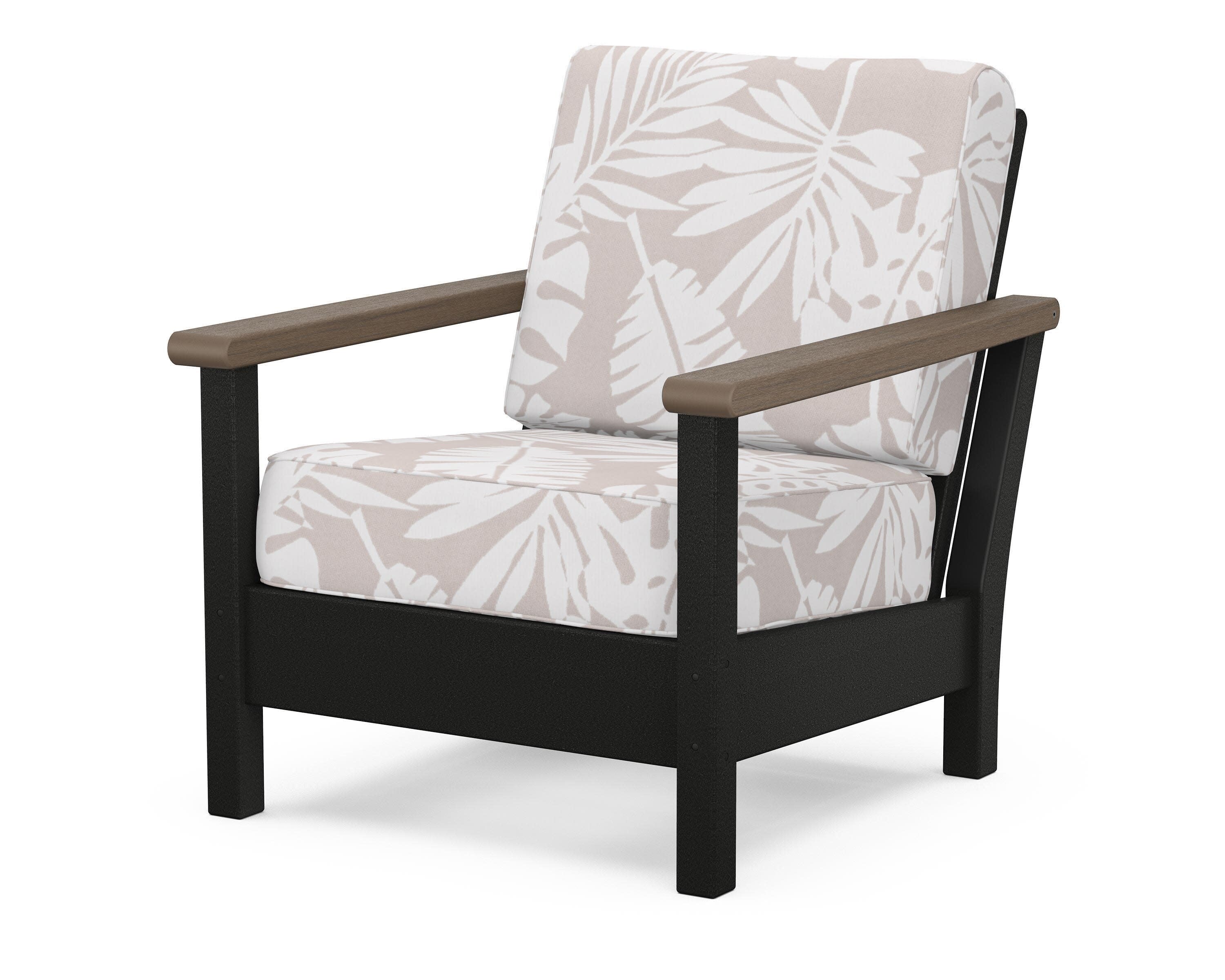 Harbour Deep Seating Chair in Black / Kona / Leaf Dune Burlap