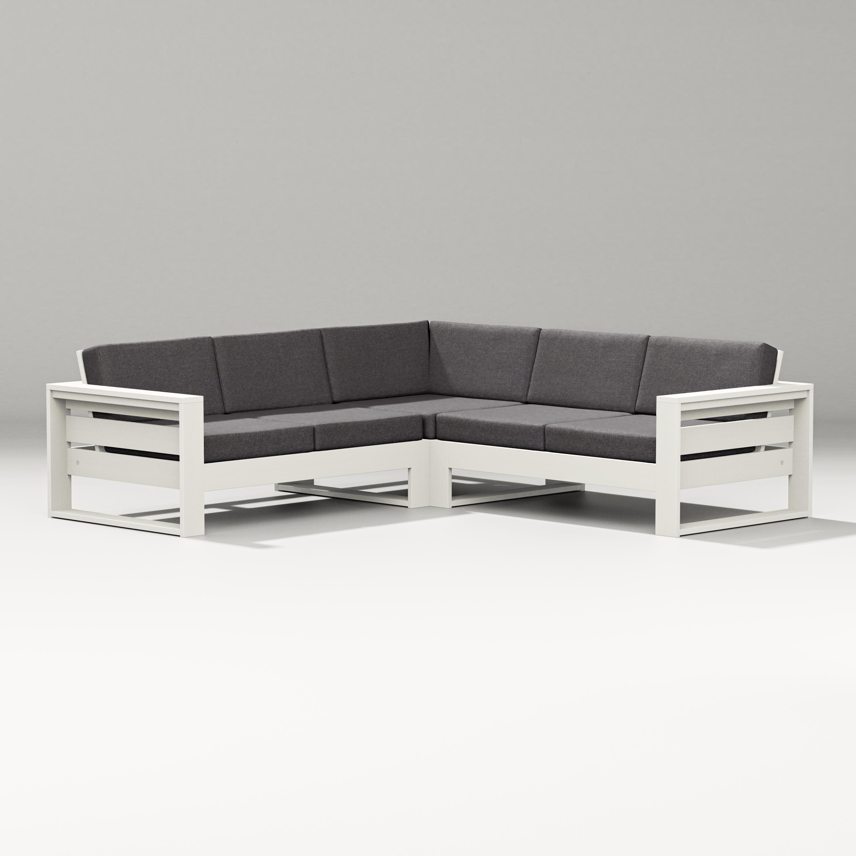 Latitude Corner Sectional in Vintage White / Ash Charcoal