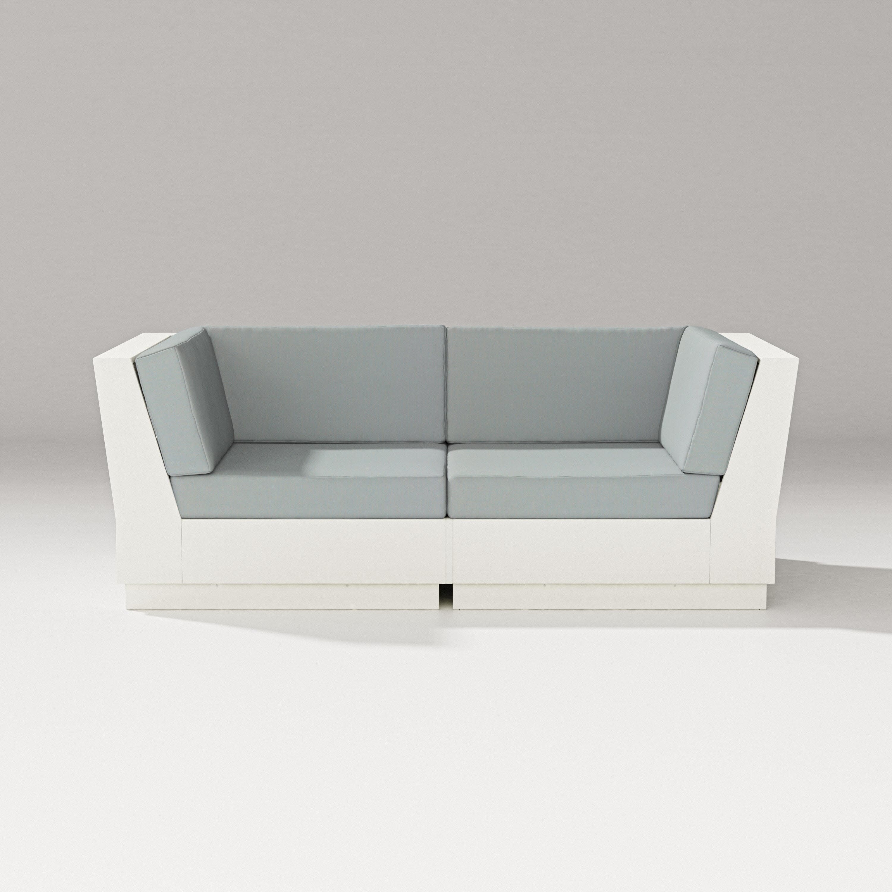 Elevate Loveseat Sectional in Vintage White / Spa