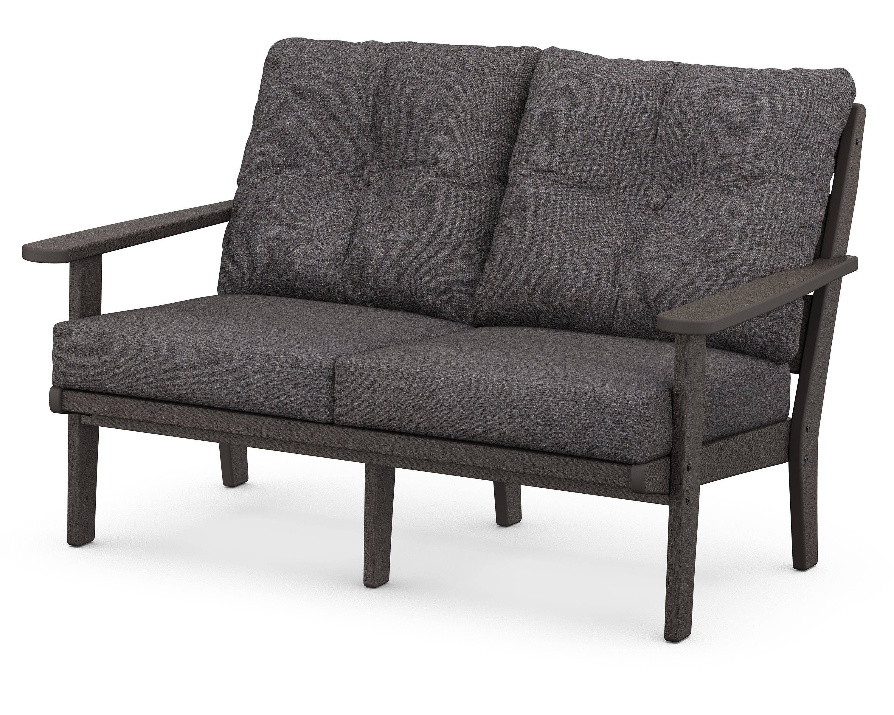 Lakeside Deep Seating Loveseat in Vintage Coffee / Ash Charcoal