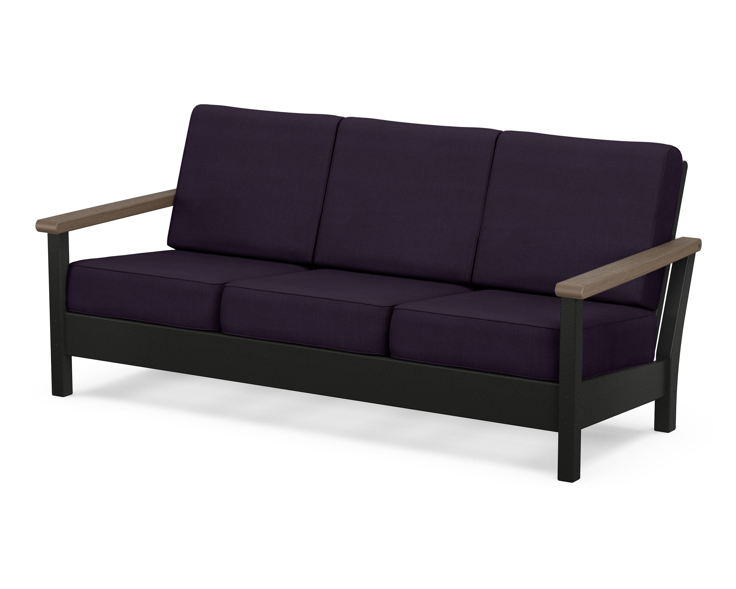 Harbour Deep Seating Sofa in Black / Kona / Navy Linen