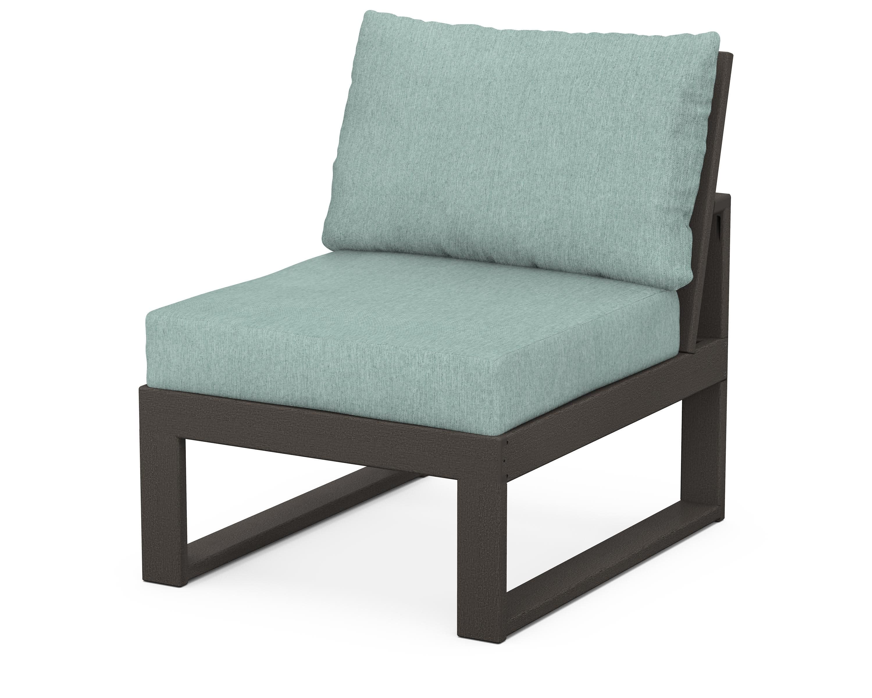 Modular Armless Chair in Vintage Coffee / Glacier Spa