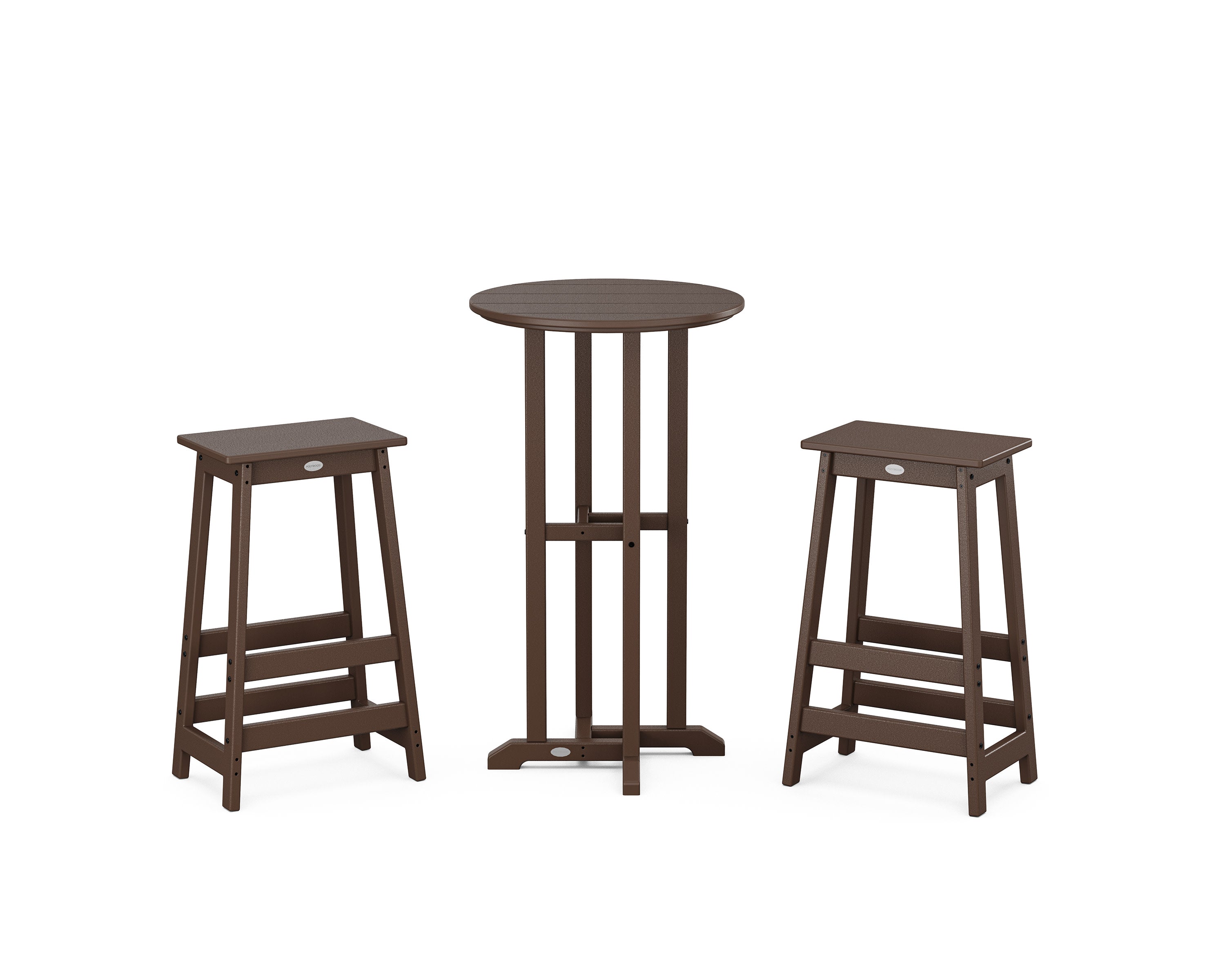 Modern Studio Bar Stool 3-Piece Bistro Set in Mahogany