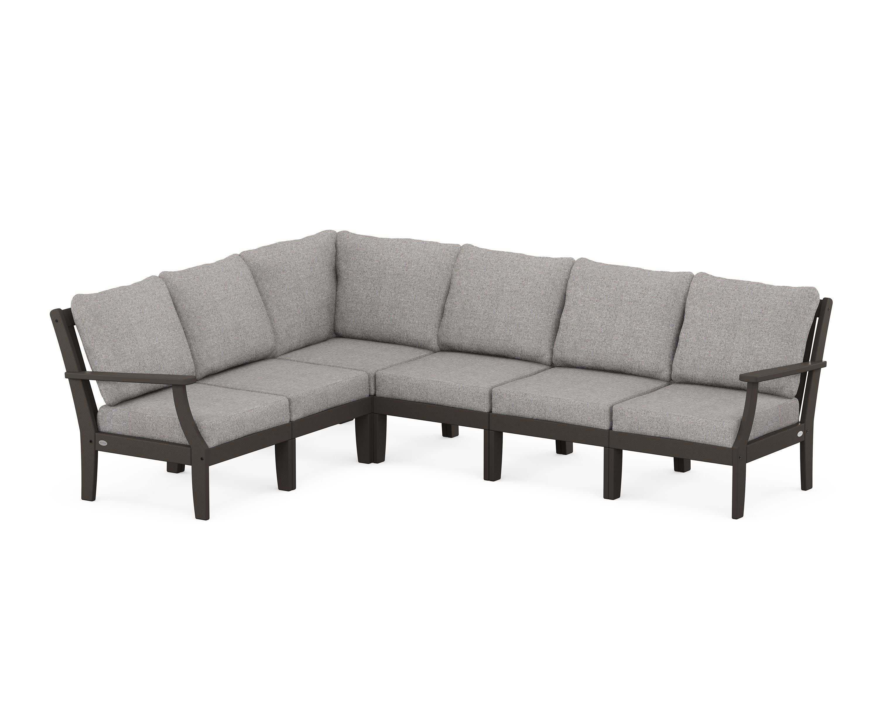Braxton Modular 6-Piece Deep Seating Set in Vintage Coffee / Grey Mist
