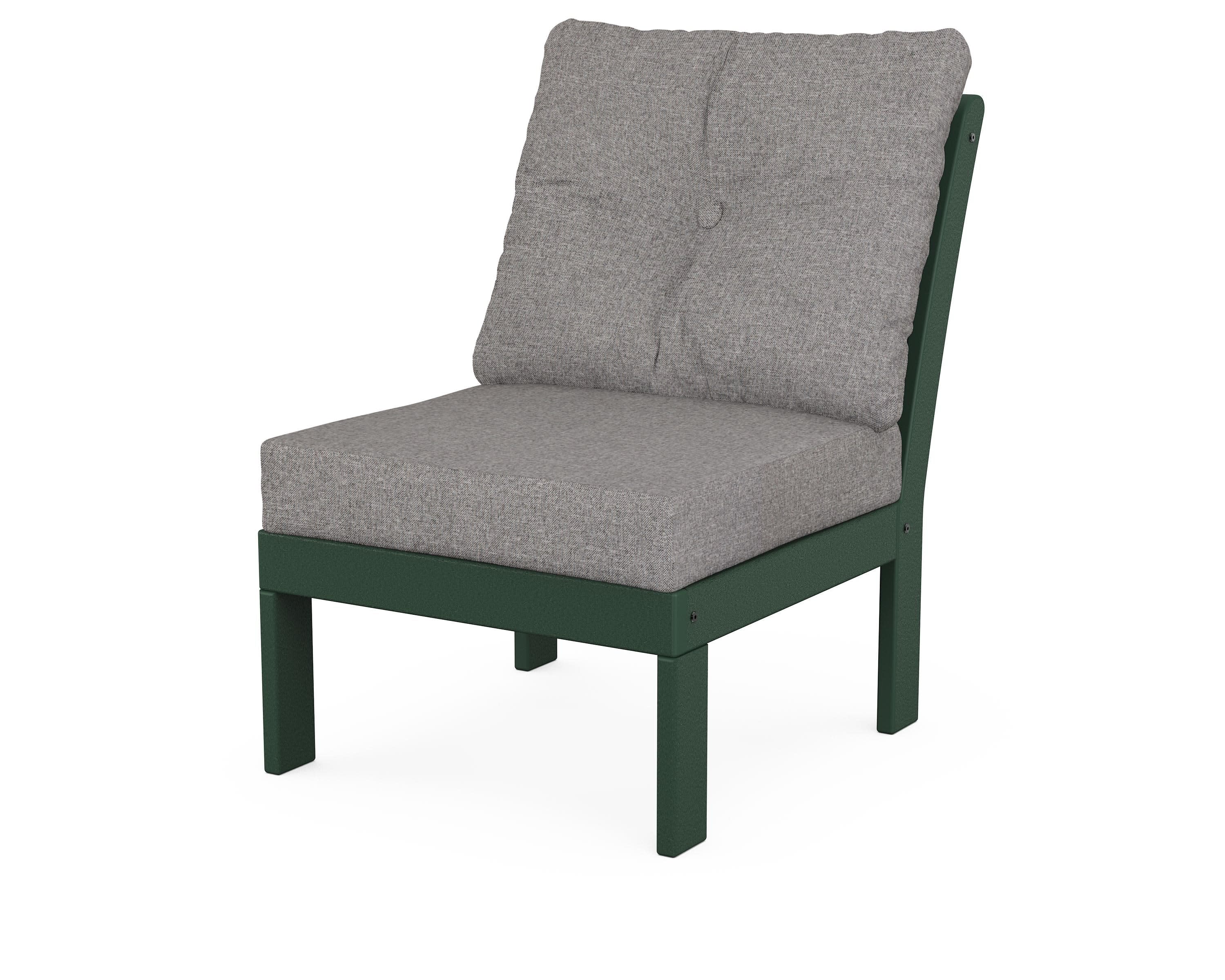 Vineyard Modular Armless Chair in Green / Grey Mist