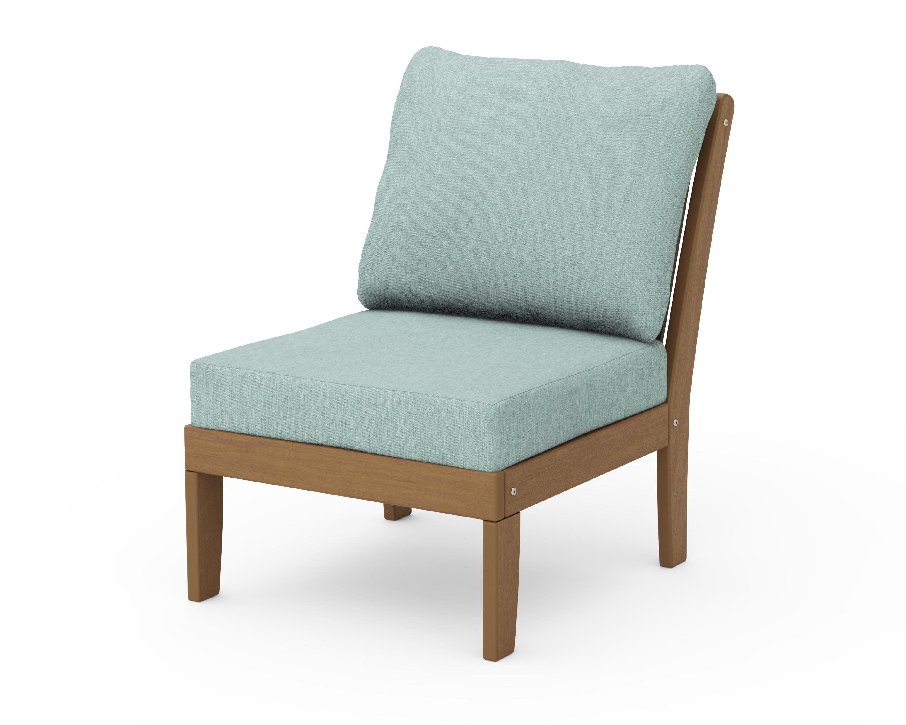 Braxton Modular Armless Chair in Natural / Glacier Spa