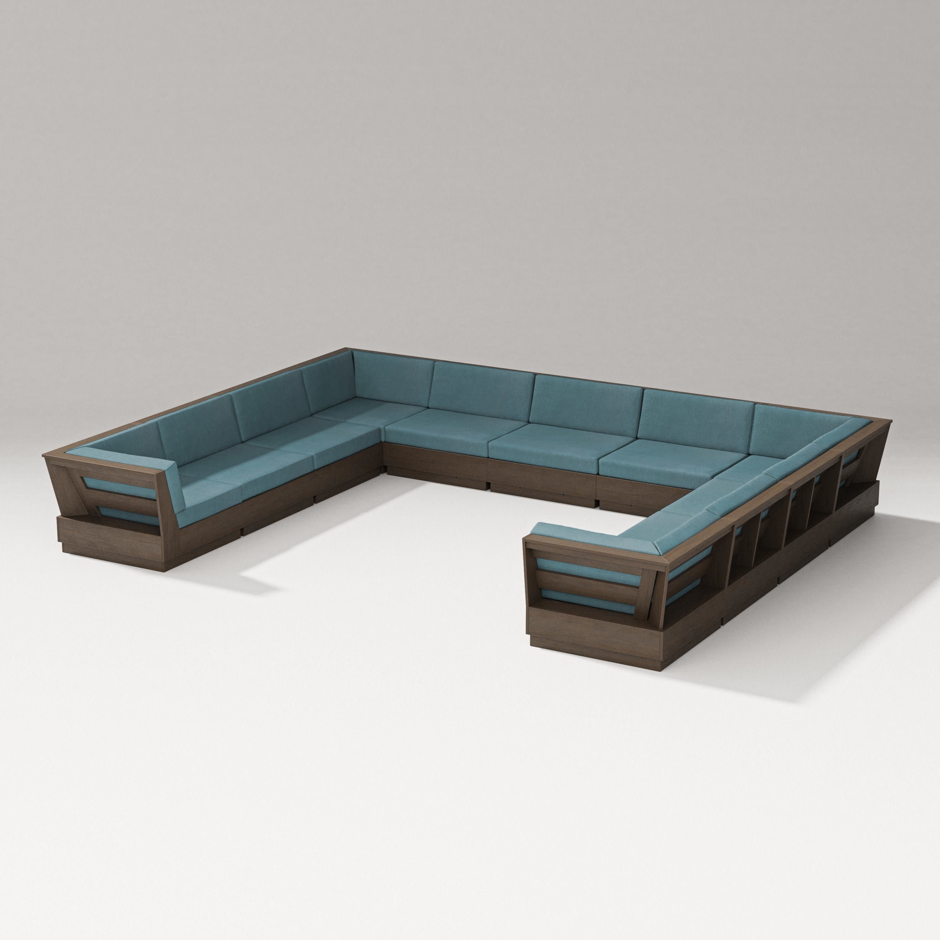 Elevate Large U-Shaped Sectional in Kona / Ocean Teal