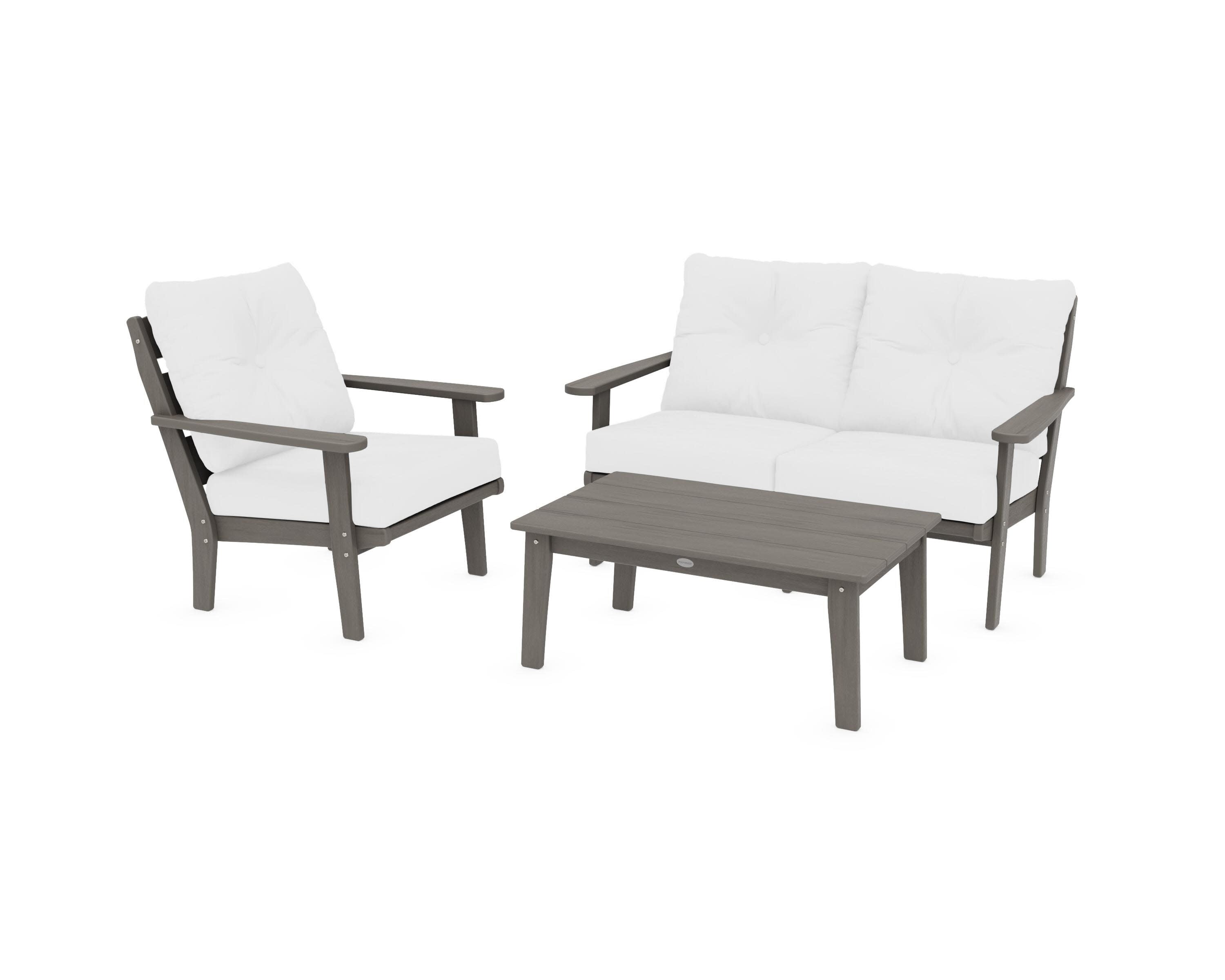 Lakeside 3-Piece Deep Seating Set in Driftwood / Natural