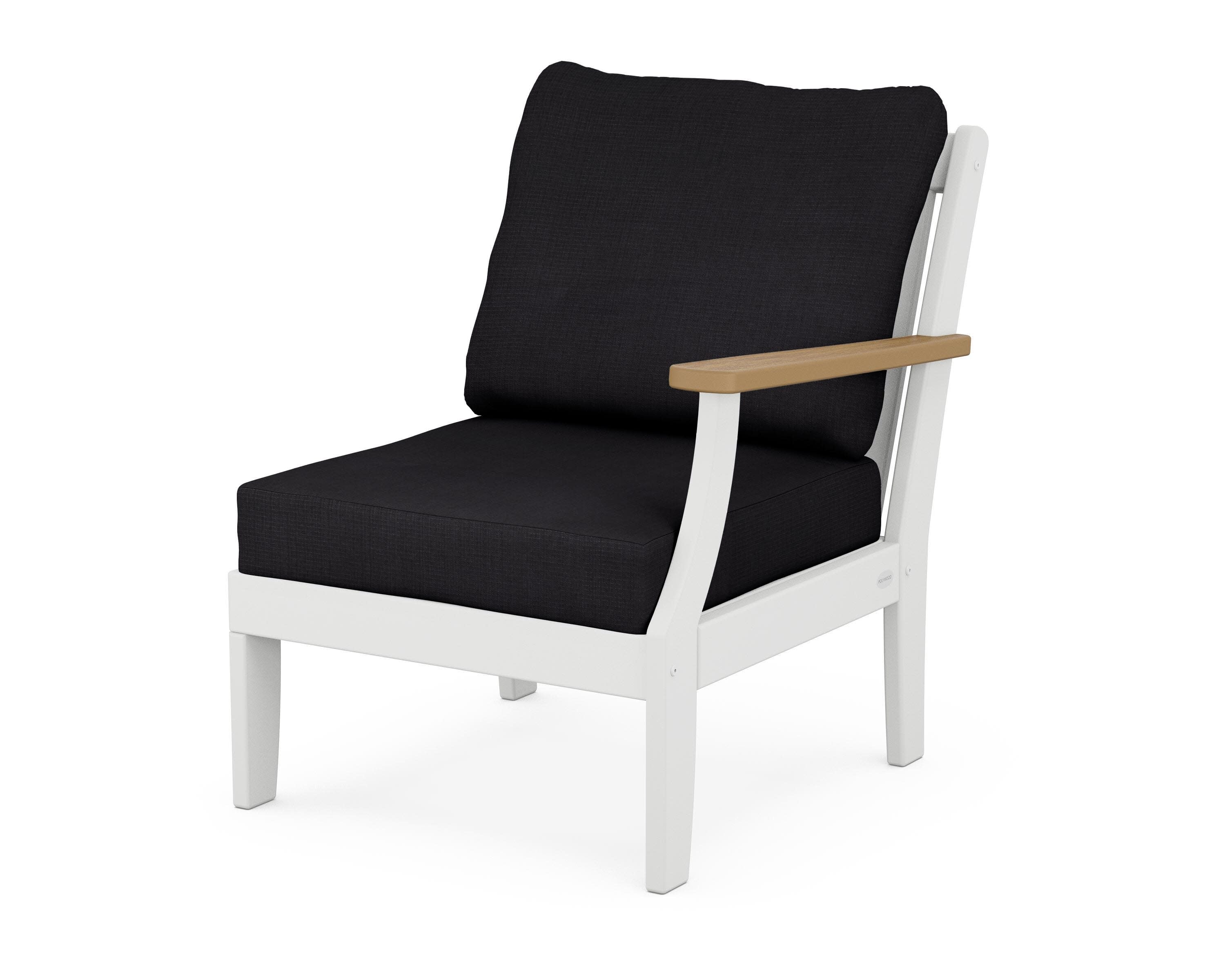Braxton Modular Right Arm Chair in White / Natural / Midnight Linen