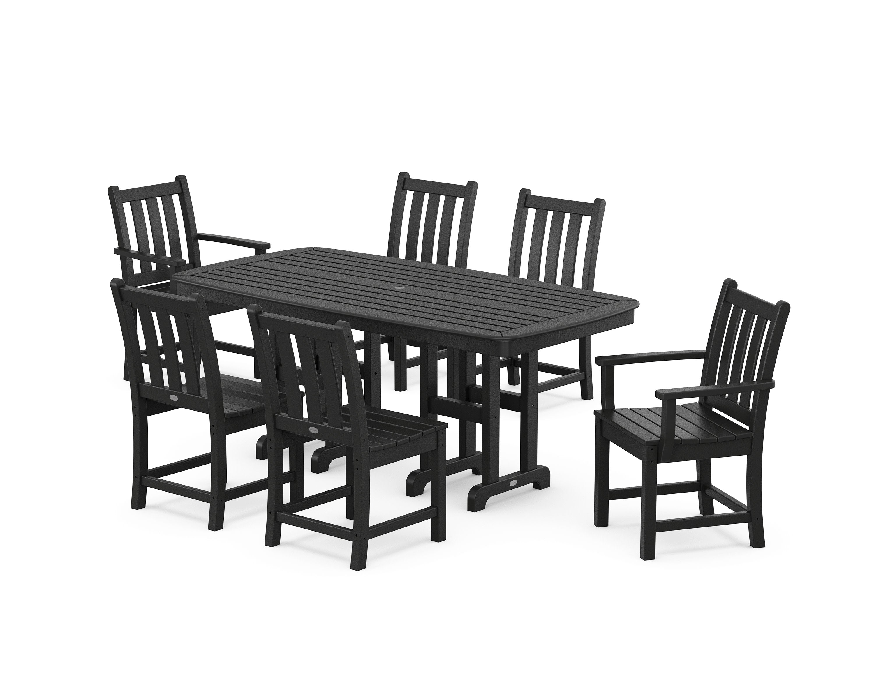 Traditional Garden 7-Piece Dining Set in Black