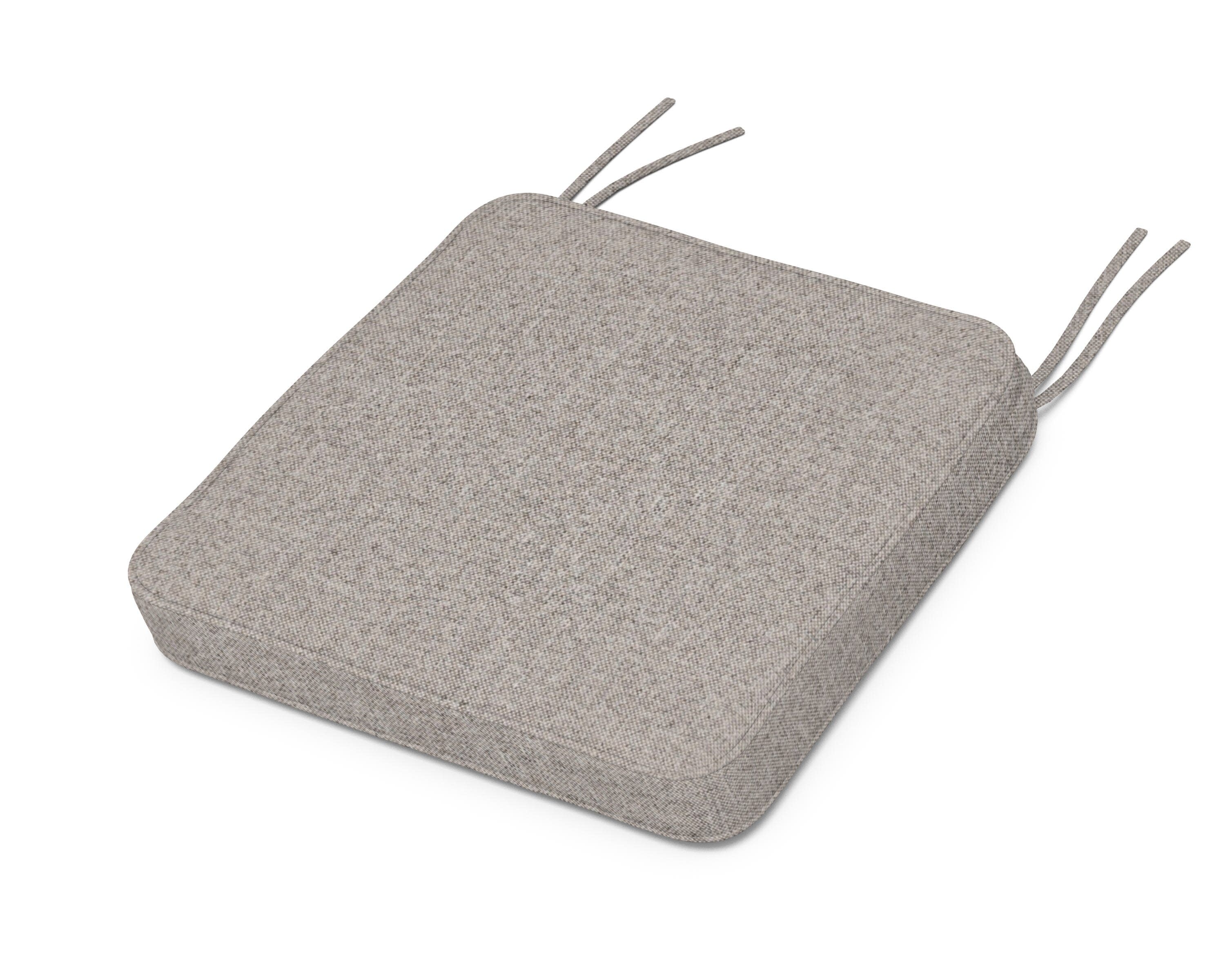 Chinoiserie Side Chair Seat Cushion in Weathered Tweed