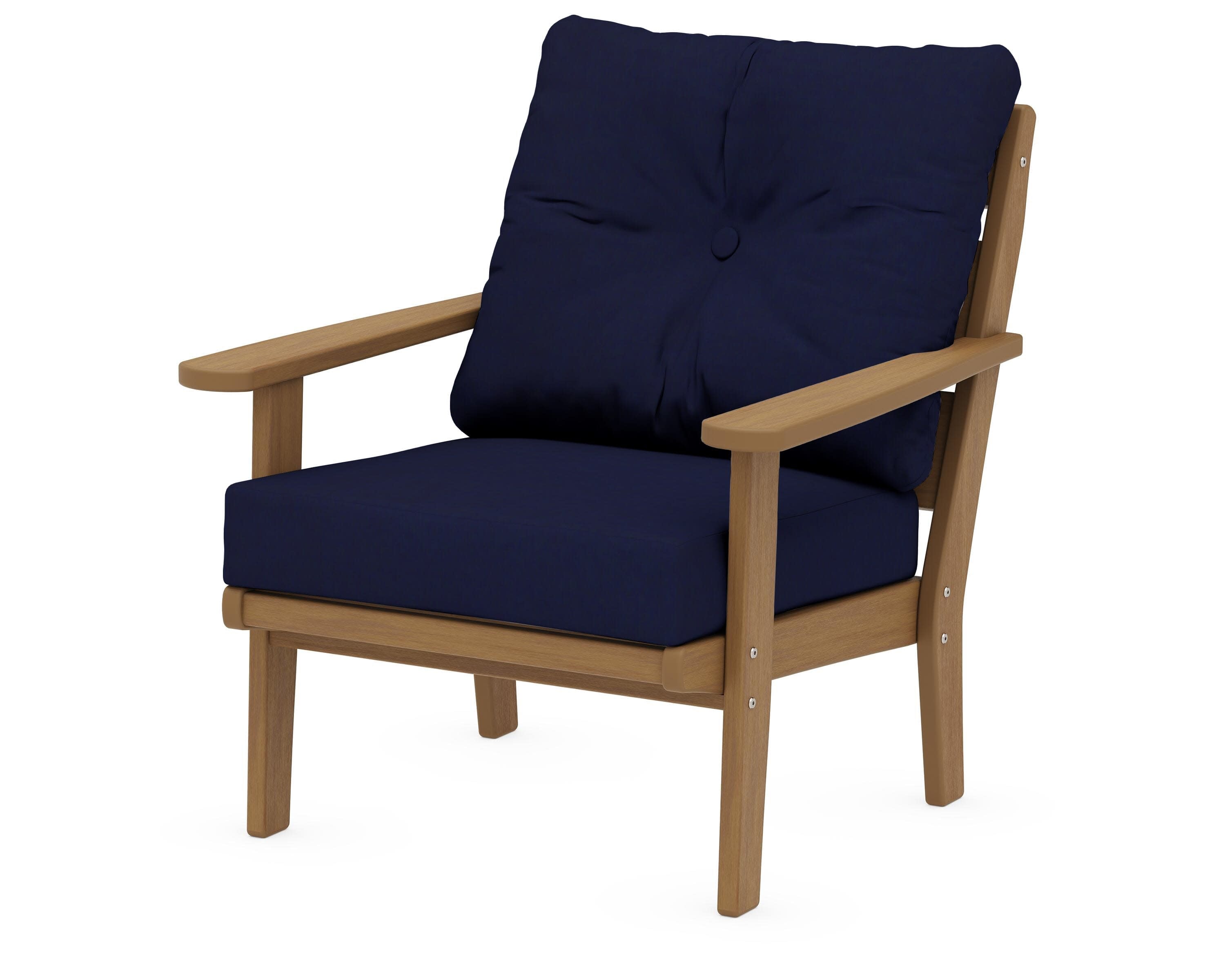 Lakeside Deep Seating Chair in Natural / Navy
