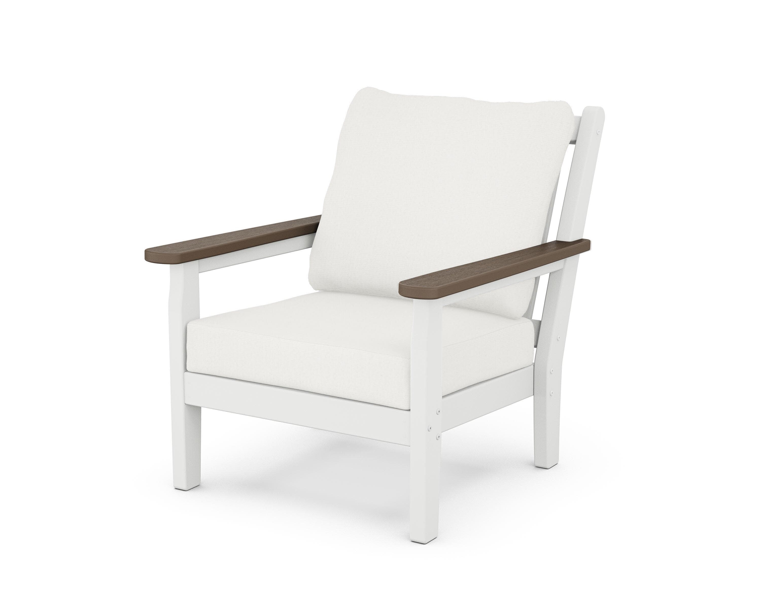 Chippendale Deep Seating Chair in White / Kona / Natural Linen