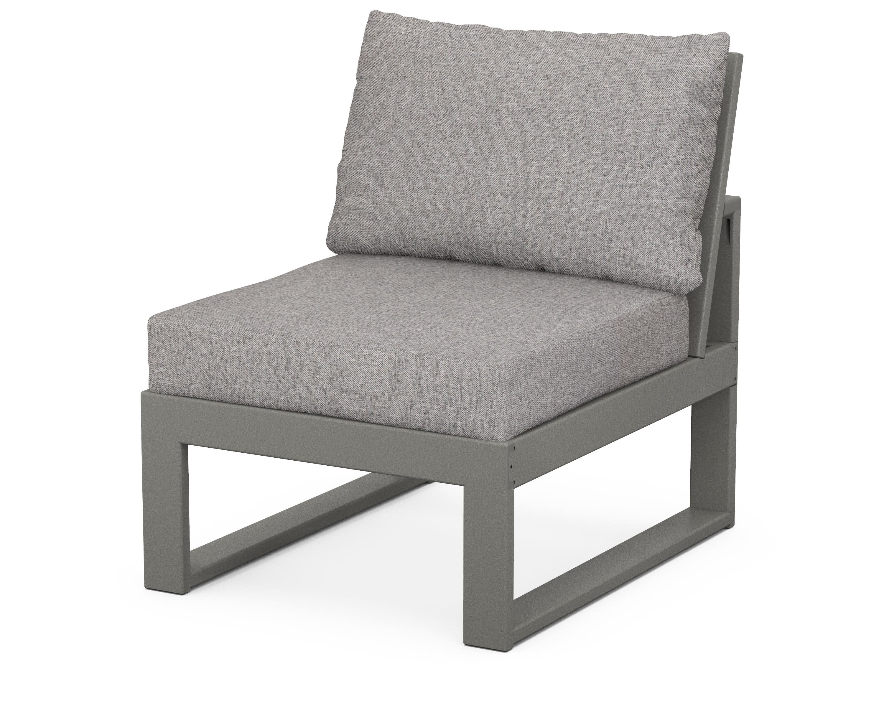 Modular Armless Chair in Slate Grey / Grey Mist