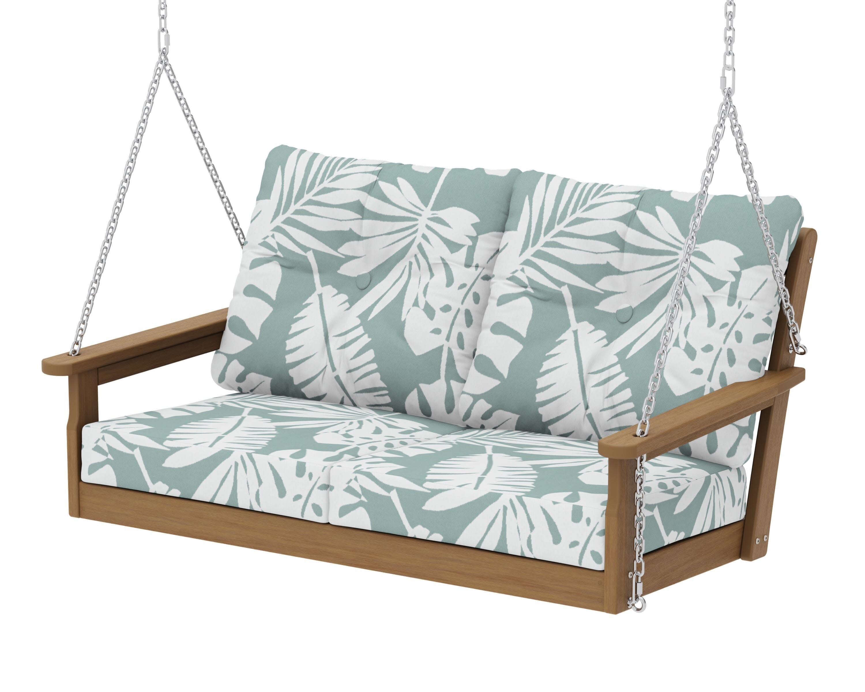 Vineyard Deep Seating Swing in Natural / Leaf Glacier Spa