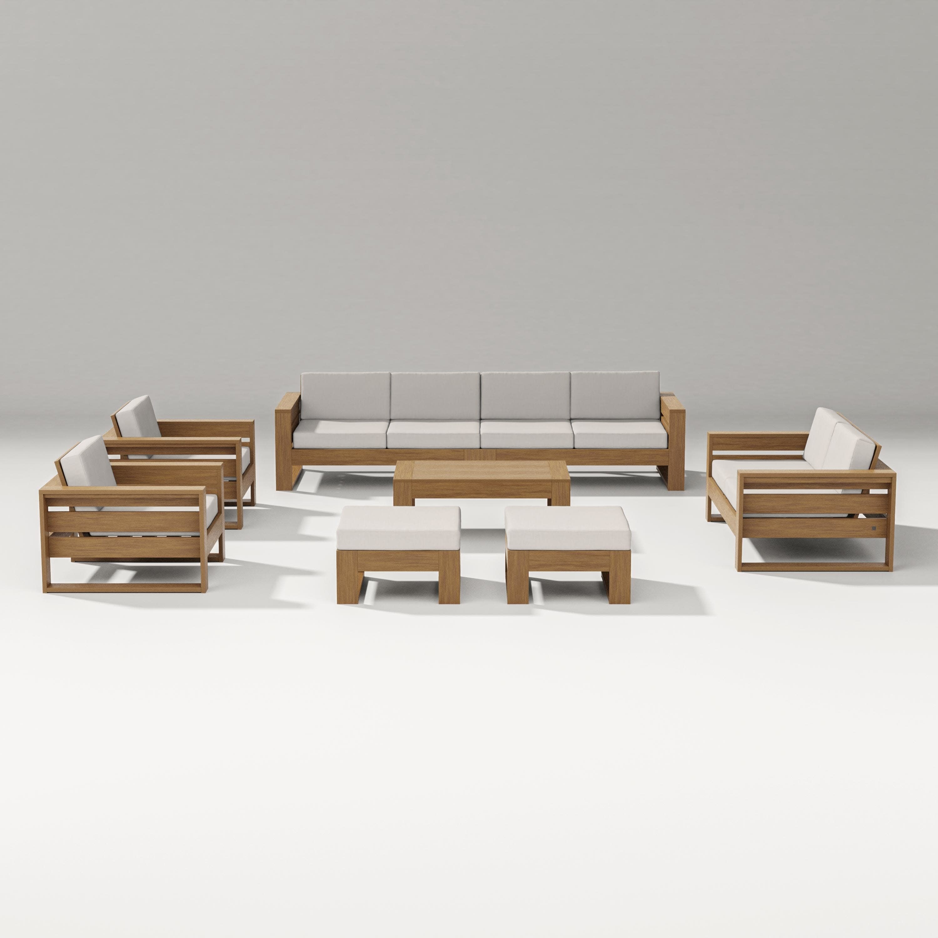 Latitude 8-Piece Lounge Sofa Set in Natural / Cast Ash