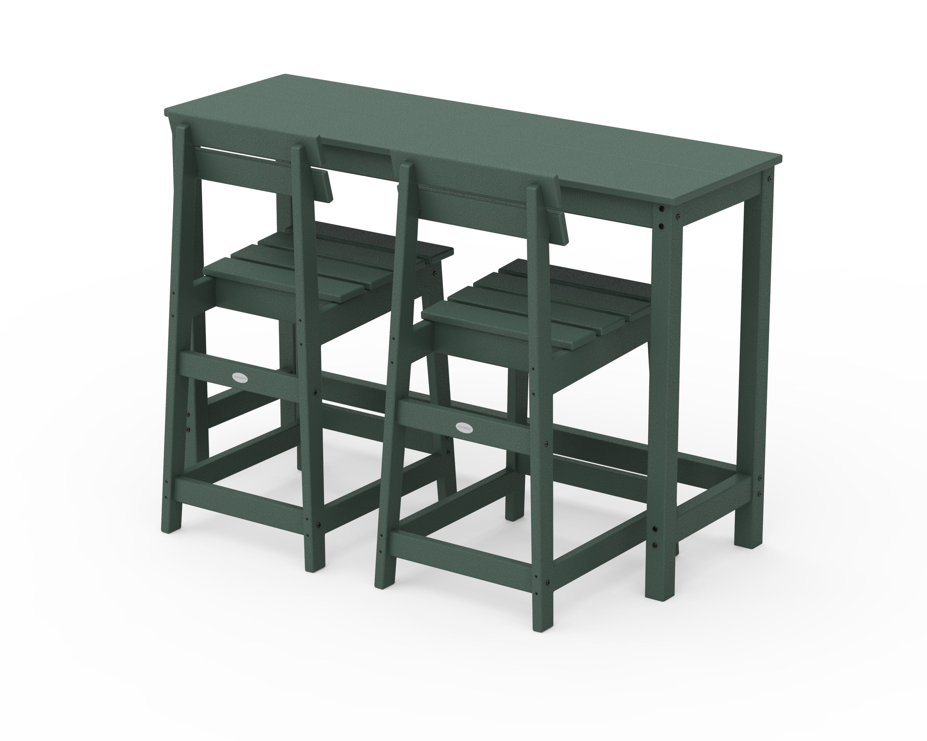 Modern Studio Plaza Counter Chair 3-Piece Balcony Set in Green