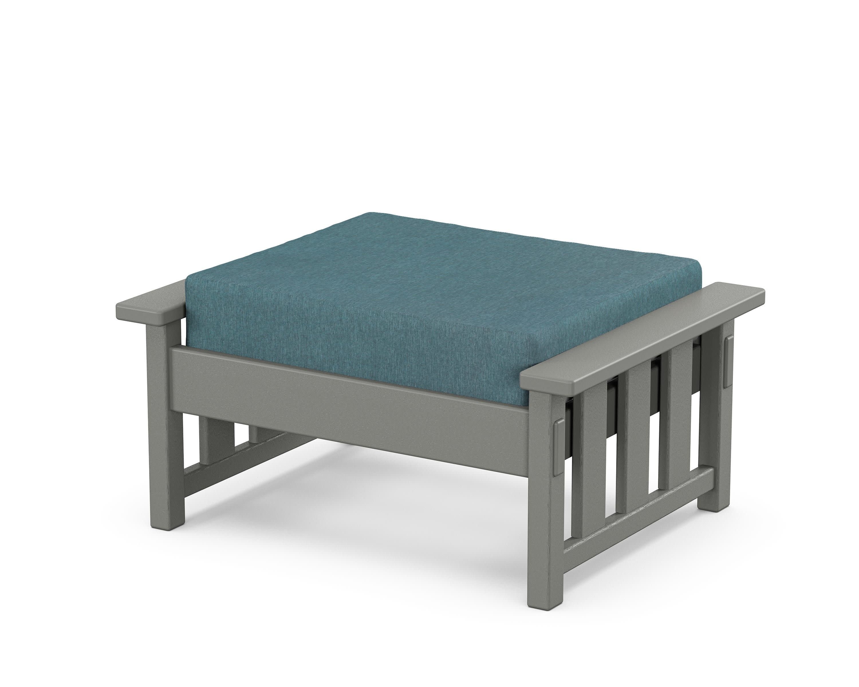 Acadia Deep Seating Ottoman in Slate Grey / Ocean Teal