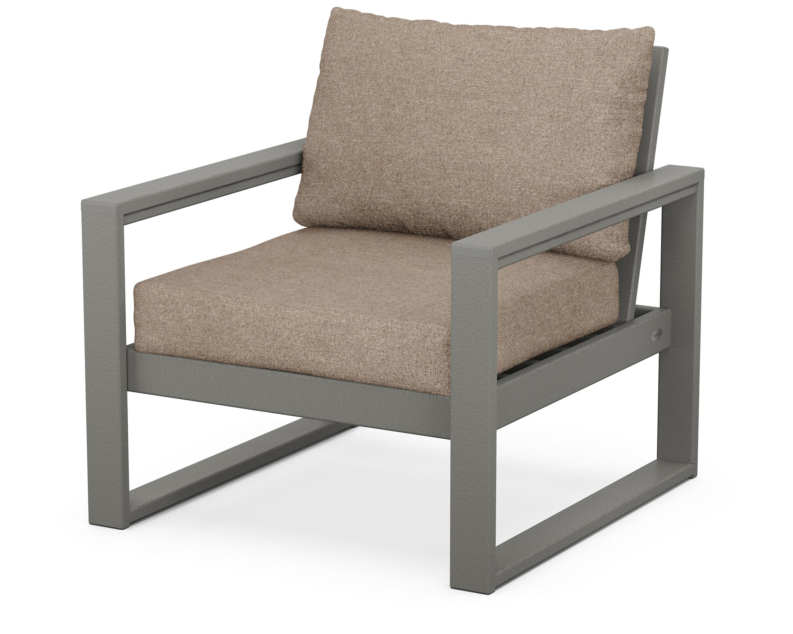 EDGE Club Chair in Slate Grey / Spiced Burlap