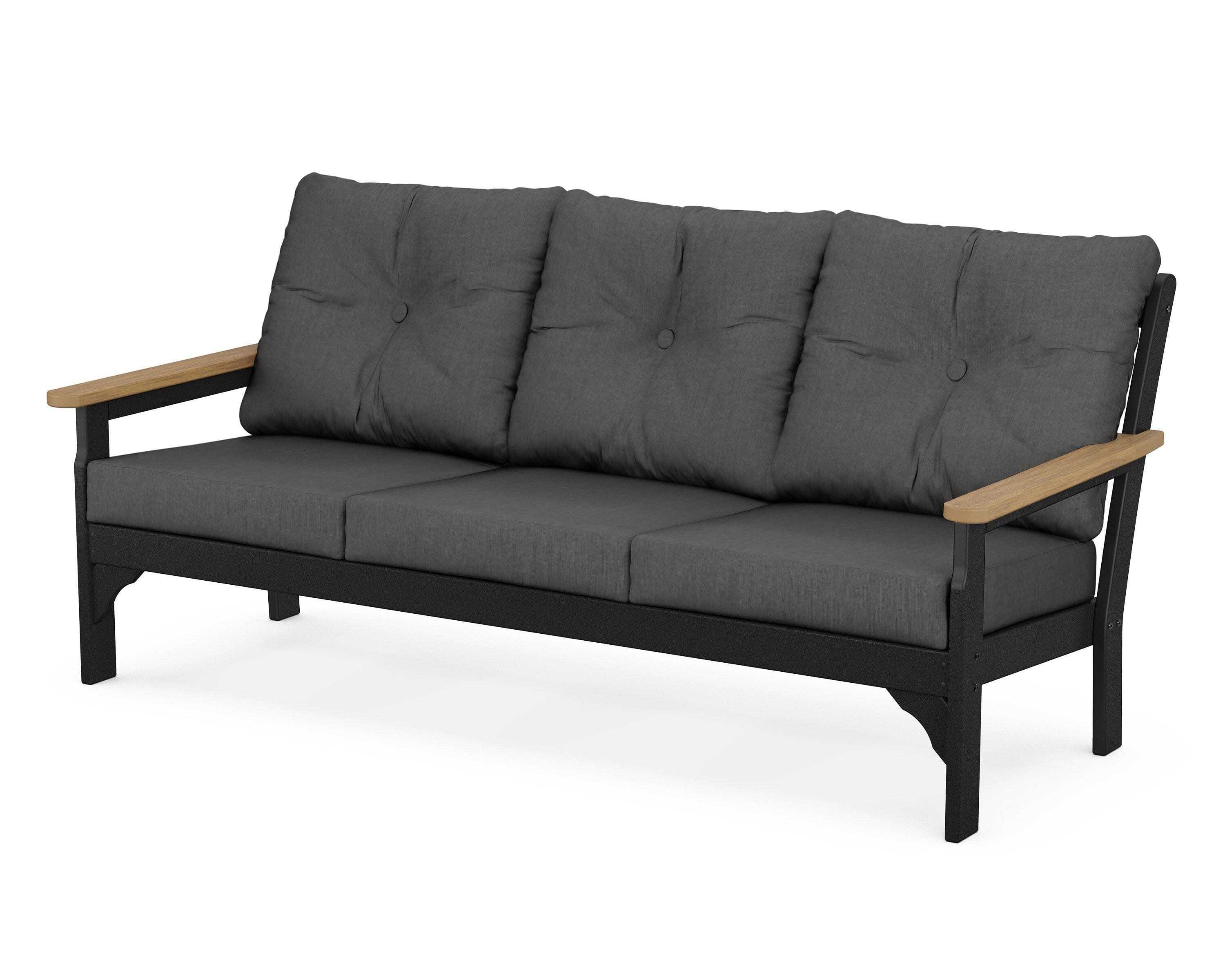 Vineyard Deep Seating Sofa in Black / Natural / Spectrum Carbon