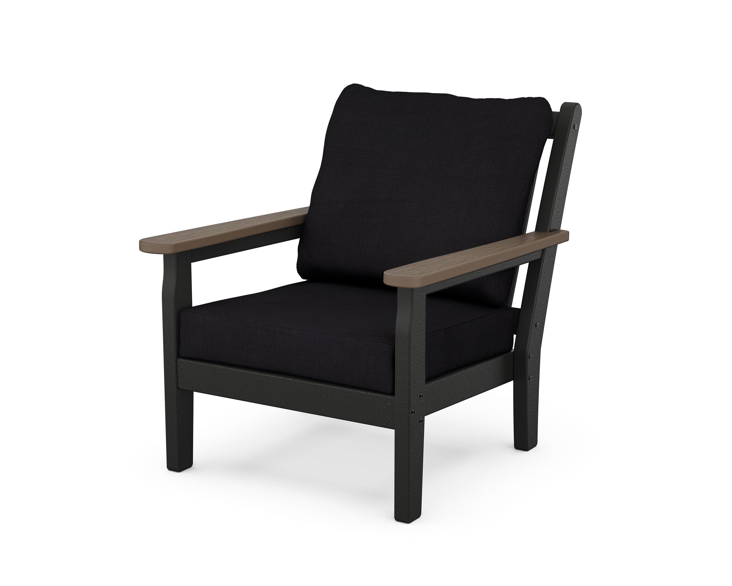 Chippendale Deep Seating Chair in Black / Kona / Midnight Linen