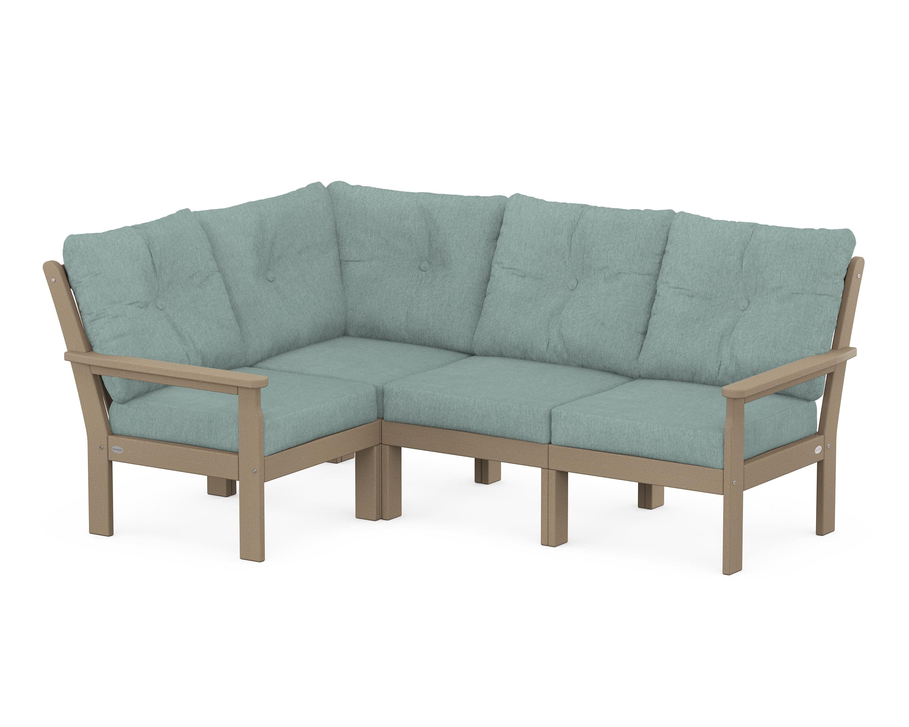 Vineyard 4-Piece Sectional in Vintage Sahara / Glacier Spa
