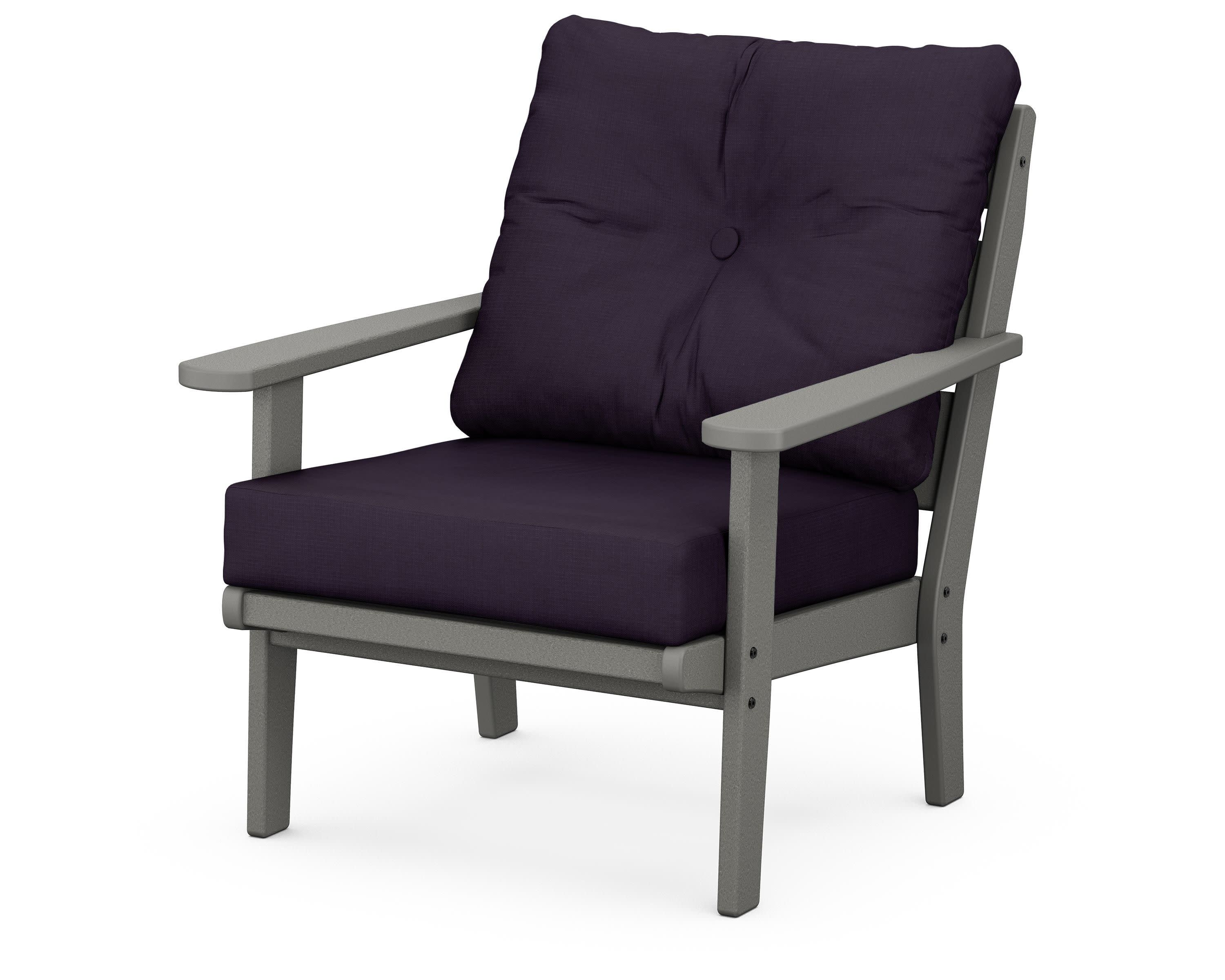 Lakeside Deep Seating Chair in Slate Grey / Navy Linen