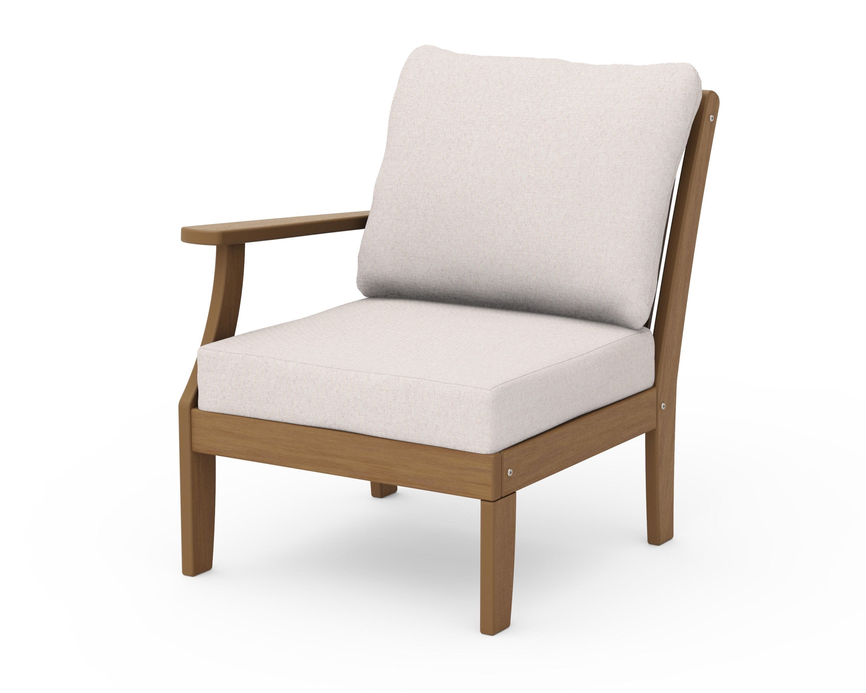 Braxton Modular Left Arm Chair in Natural / Dune Burlap