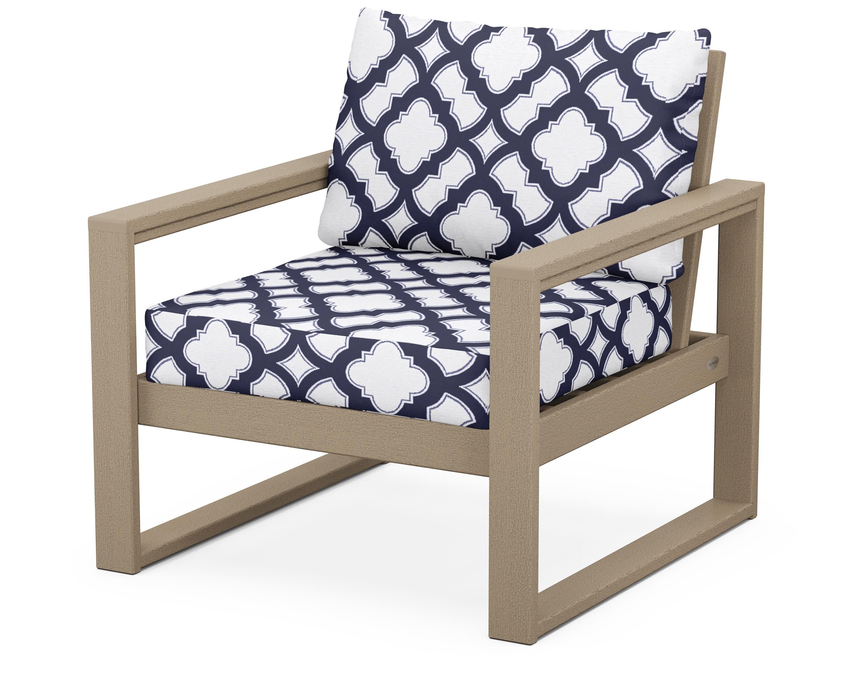 EDGE Club Chair in Vintage Sahara / Trellis Navy