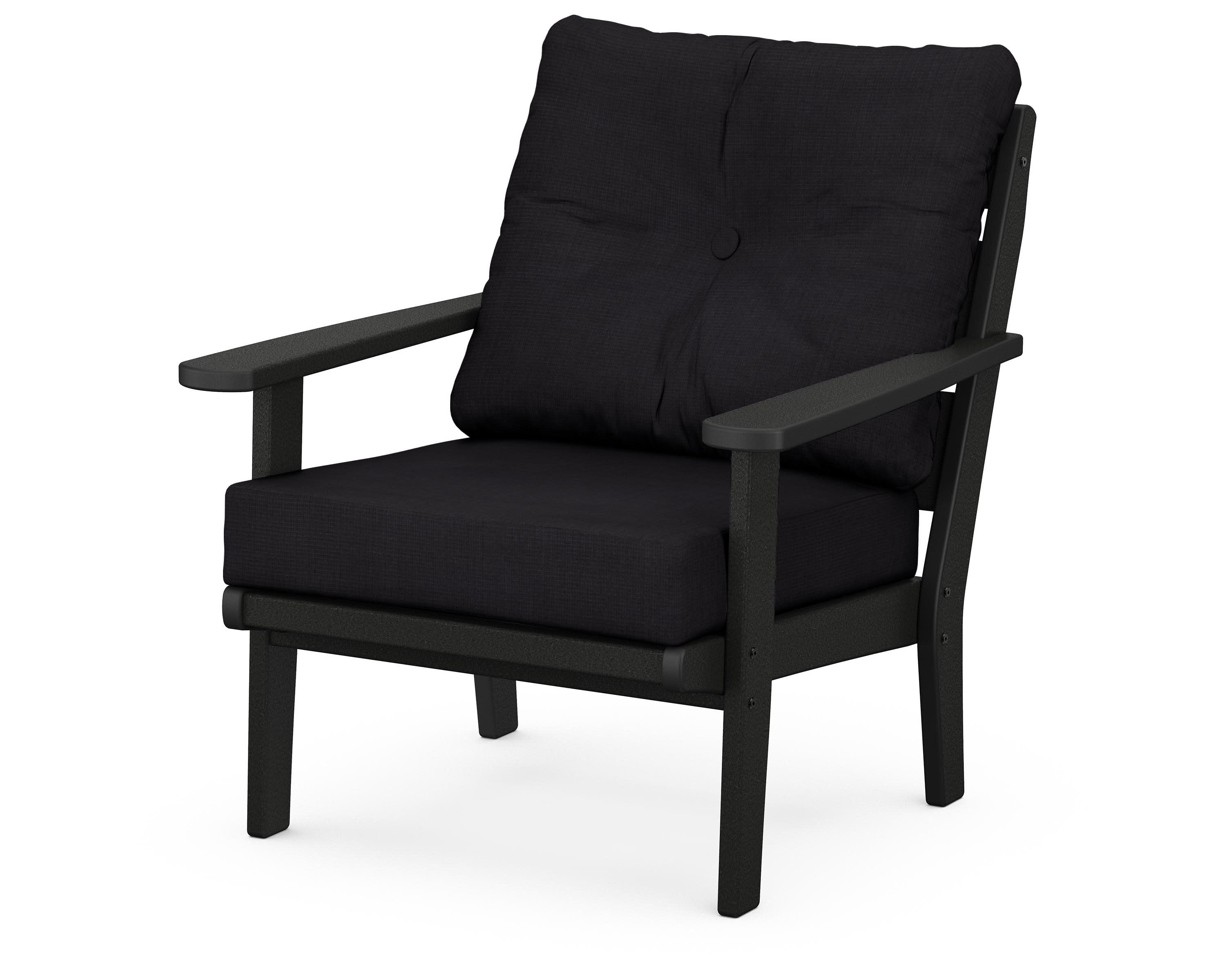 Lakeside Deep Seating Chair in Black / Midnight Linen