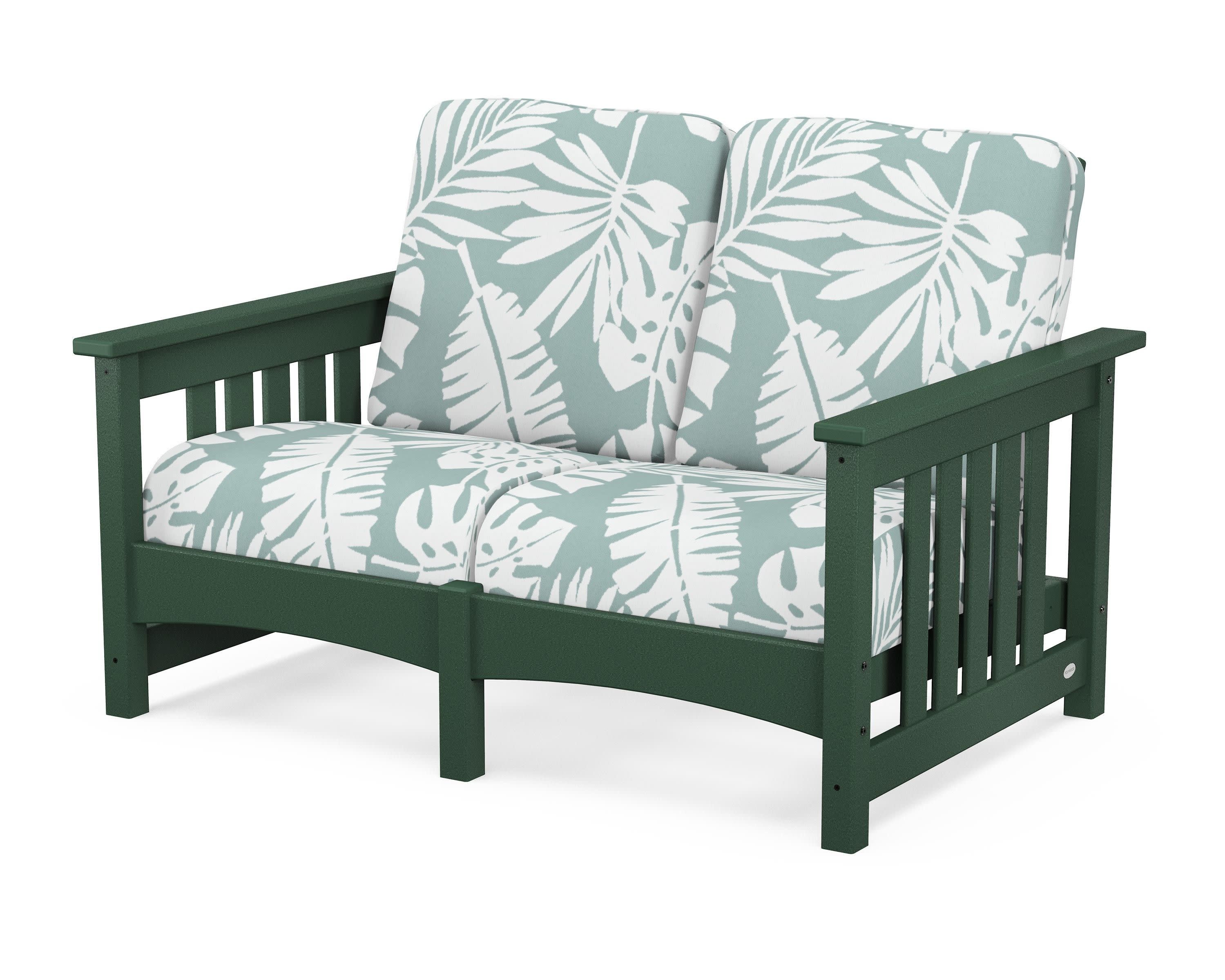 Club Mission Loveseat in Green / Leaf Glacier Spa