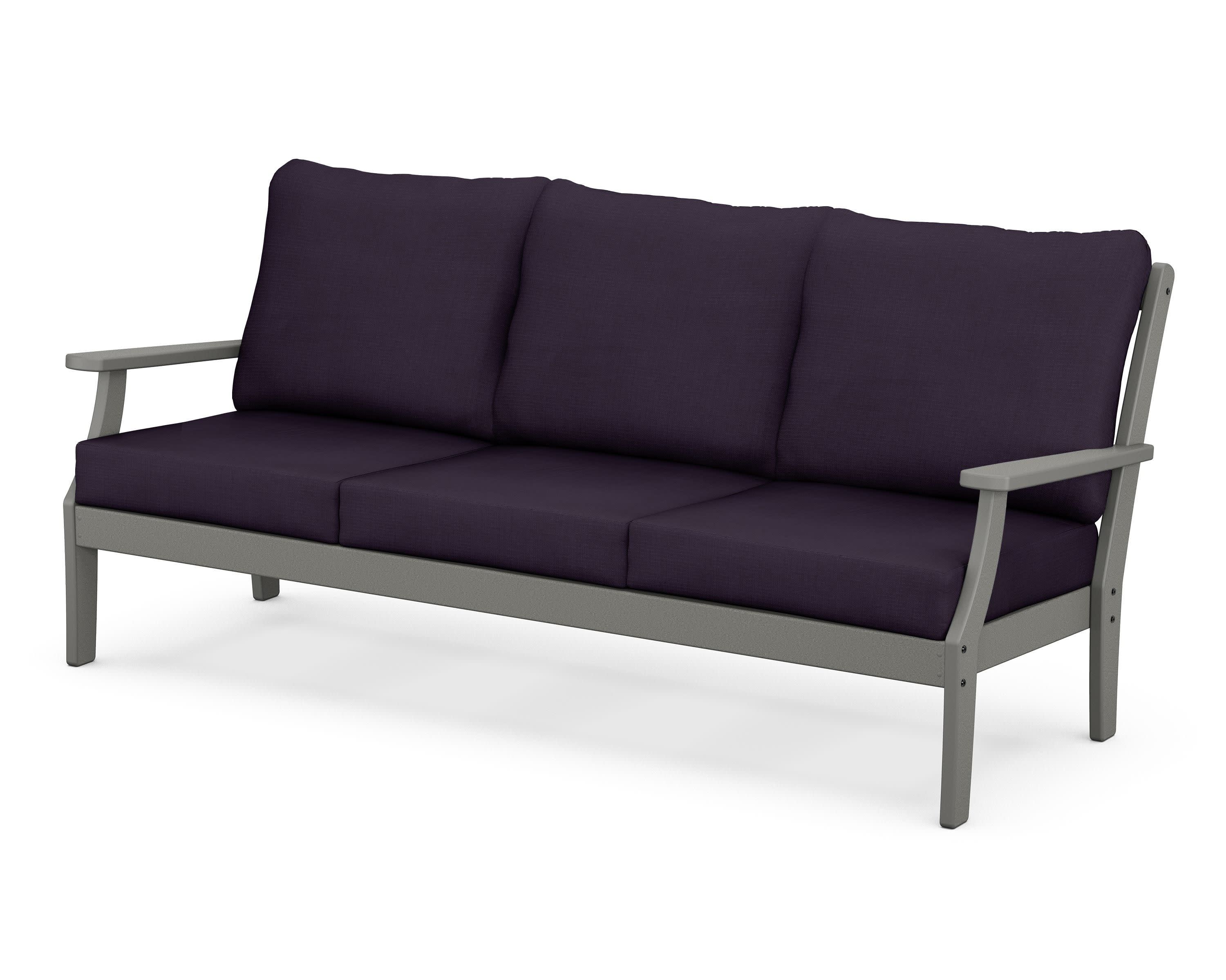 Braxton Deep Seating Sofa in Slate Grey / Navy Linen
