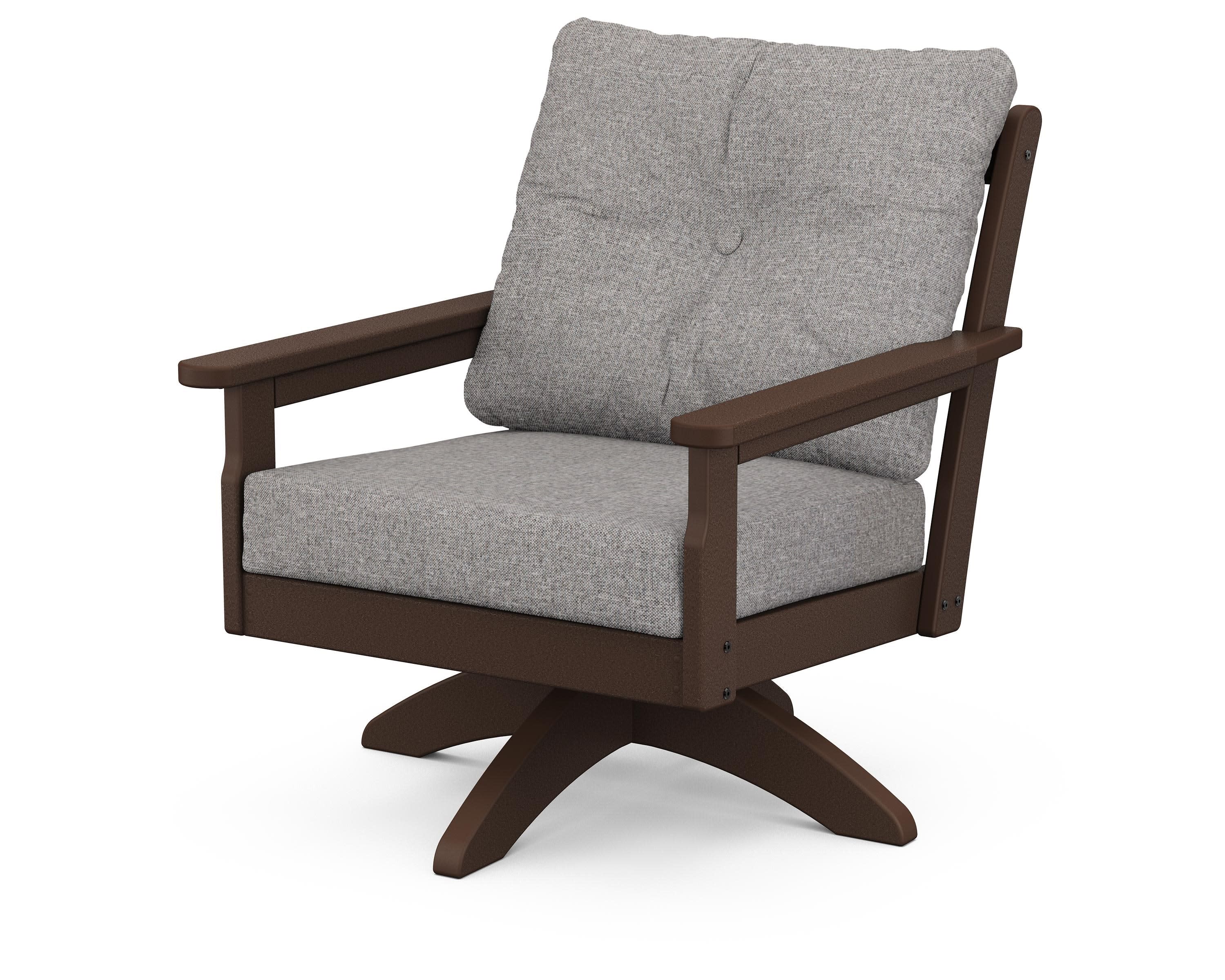 Vineyard Deep Seating Swivel Chair in Mahogany / Grey Mist
