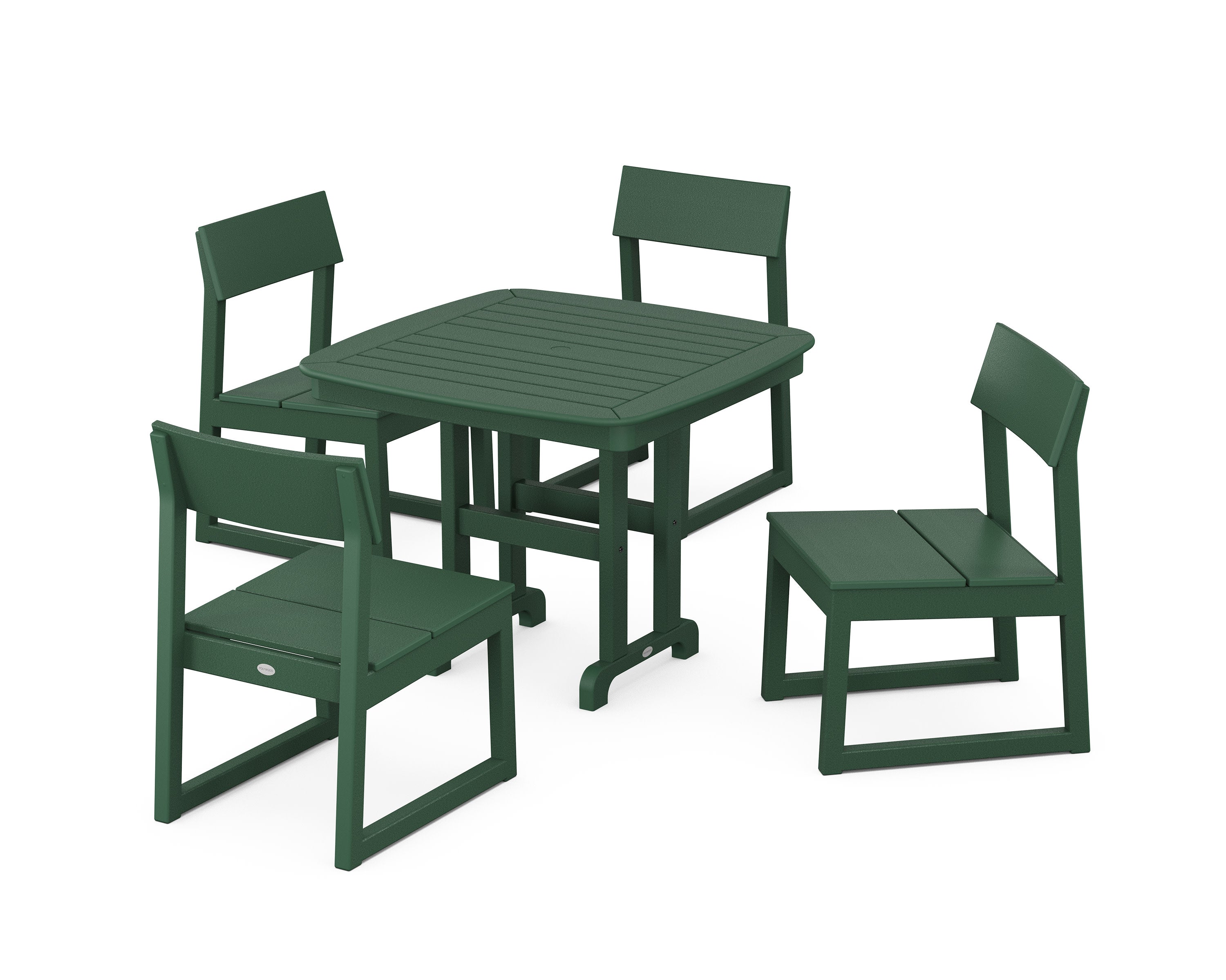 EDGE Side Chair 5-Piece Dining Set in Green