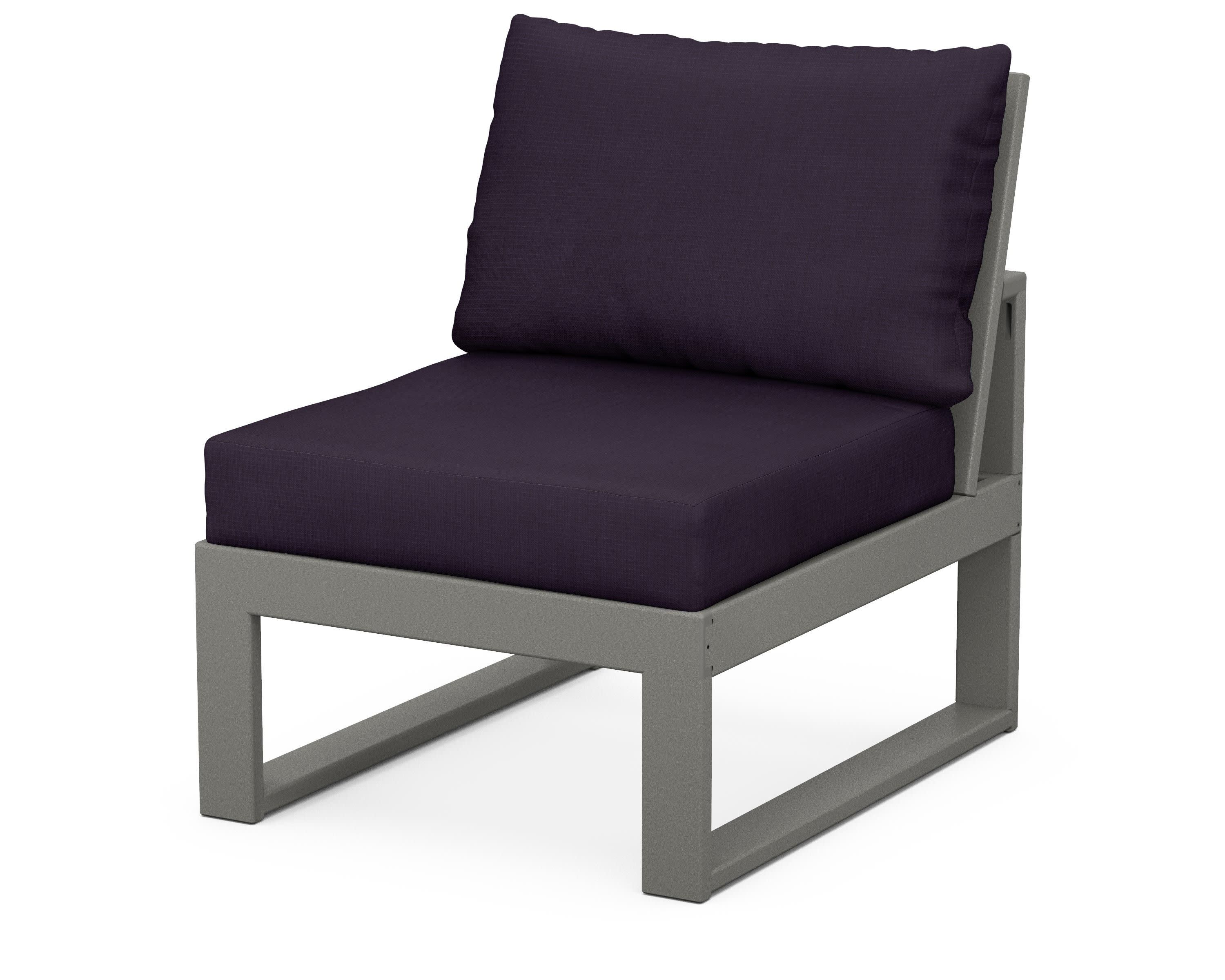 Modular Armless Chair in Slate Grey / Navy Linen