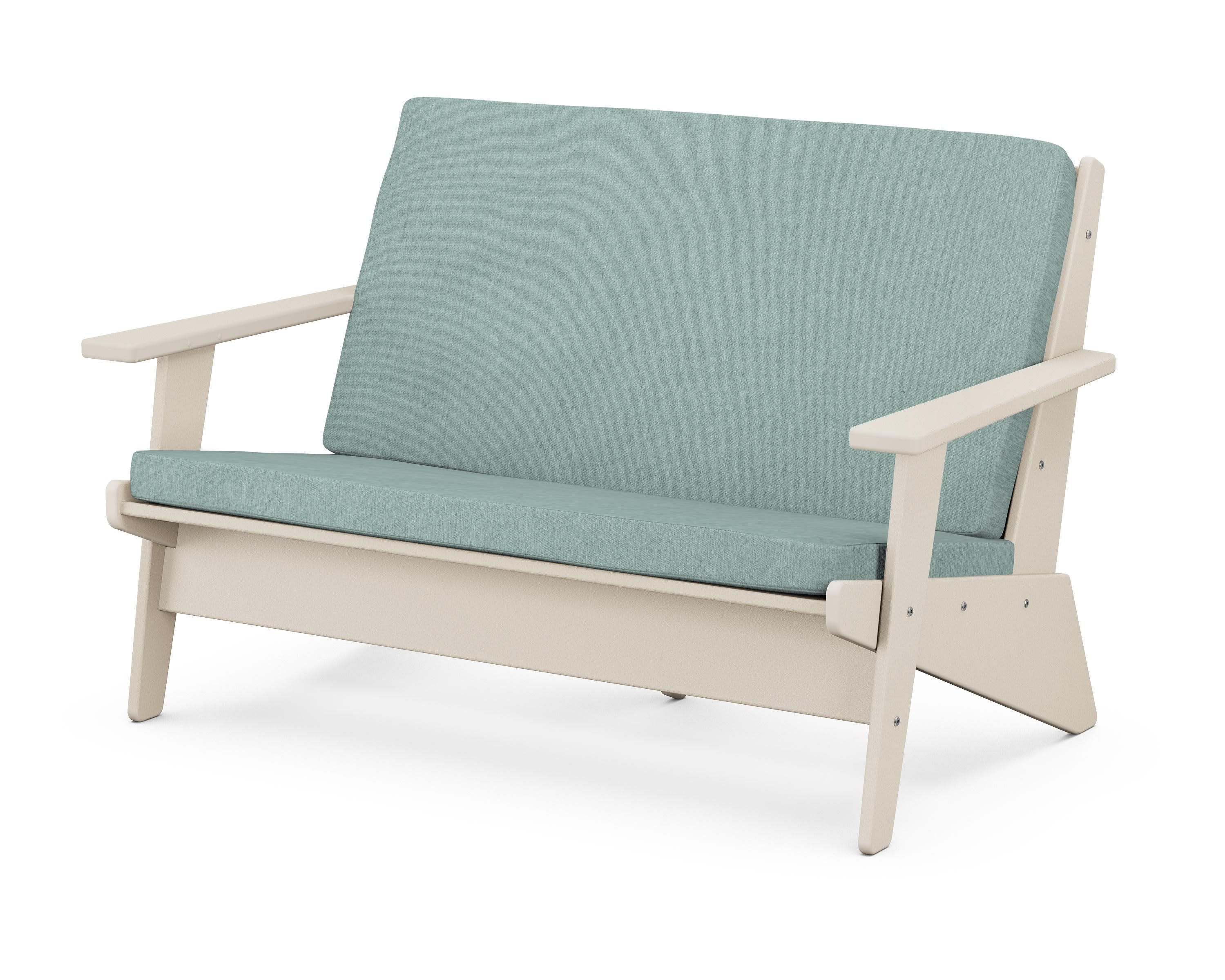 Riviera Modern Lounge Loveseat in Sand / Glacier Spa