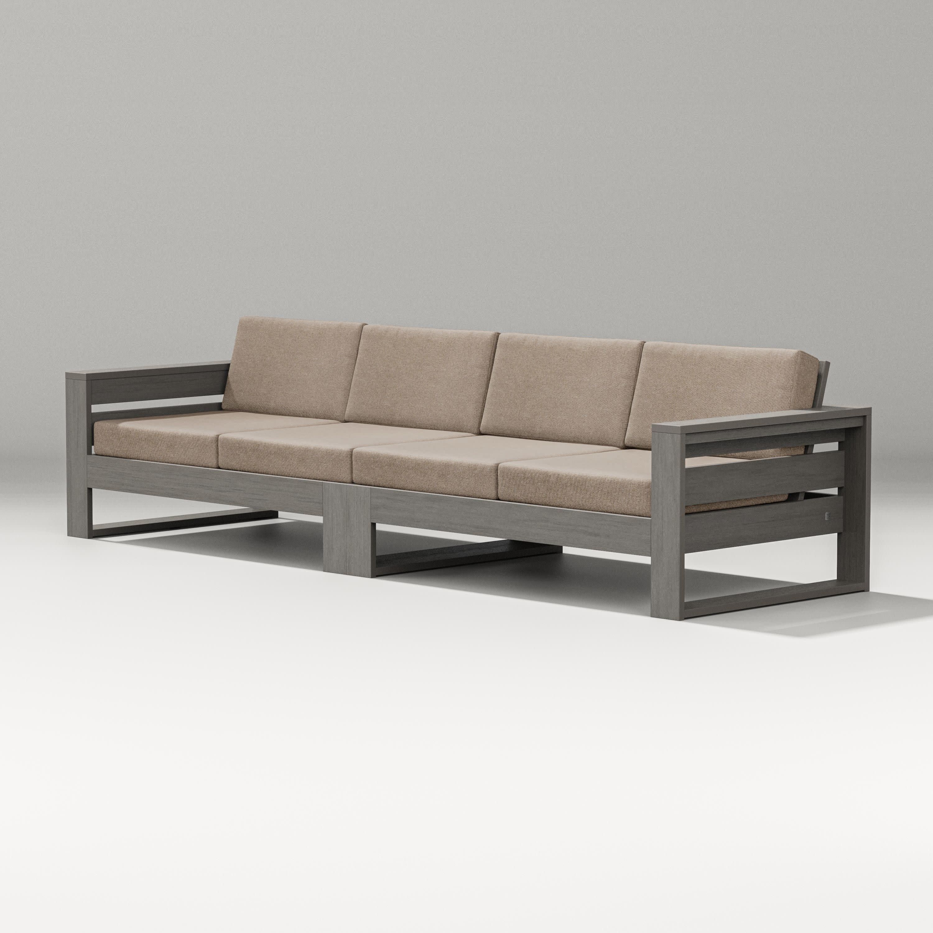 Latitude Straight Sectional in Driftwood / Spiced Burlap