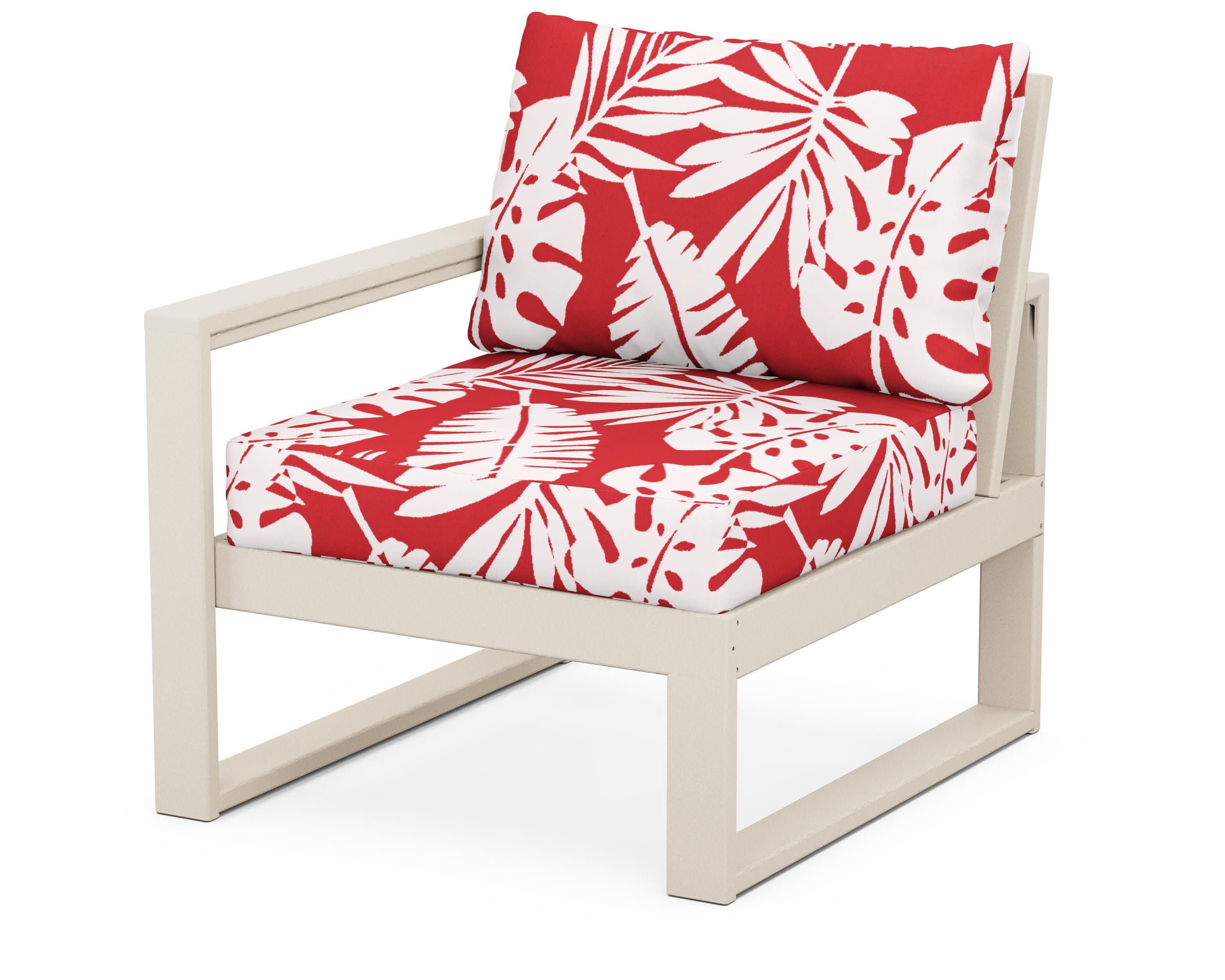 EDGE Modular Left Arm Chair in Sand / Leaf Crimson