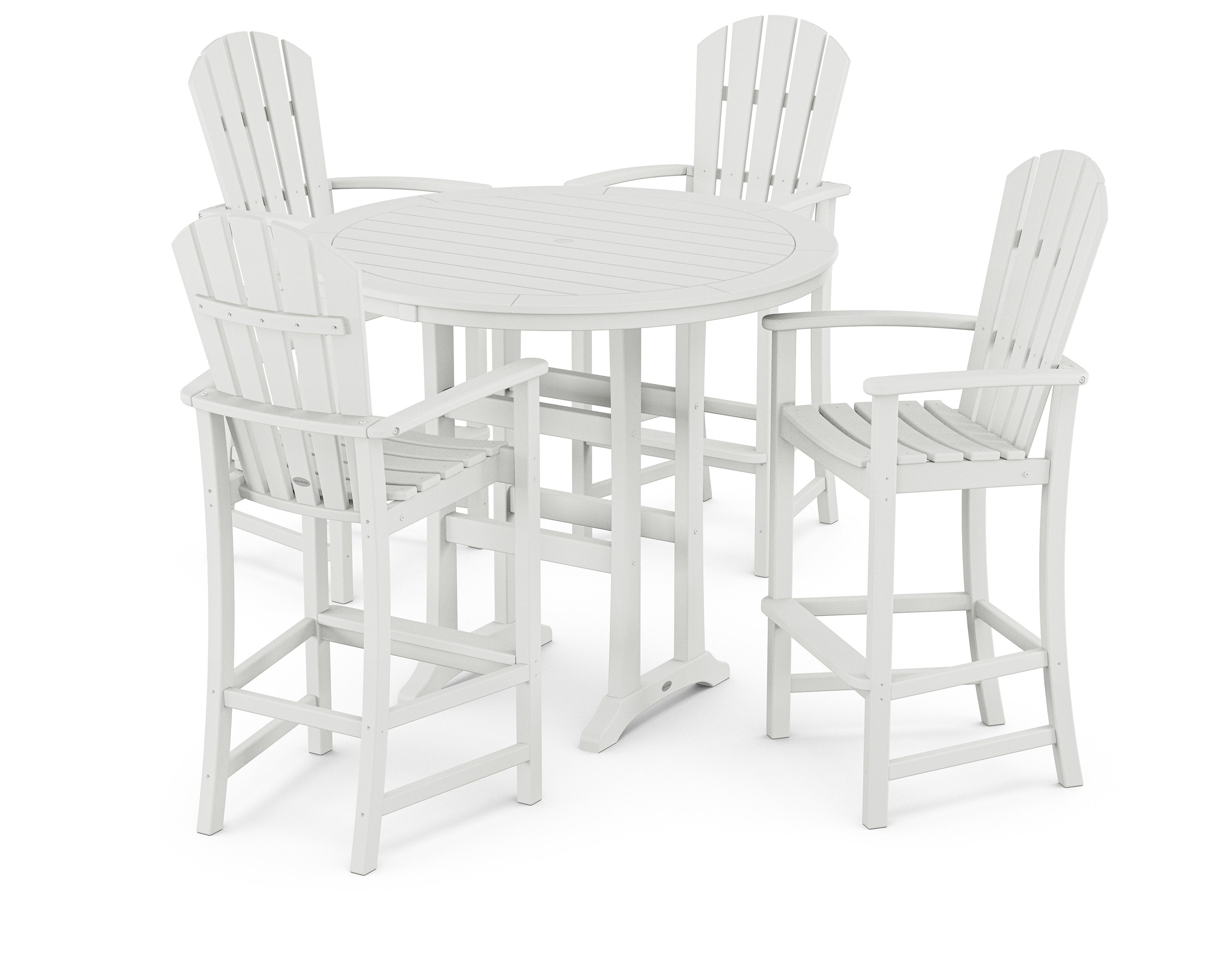 Palm Coast 5-Piece Round Bar Set in White