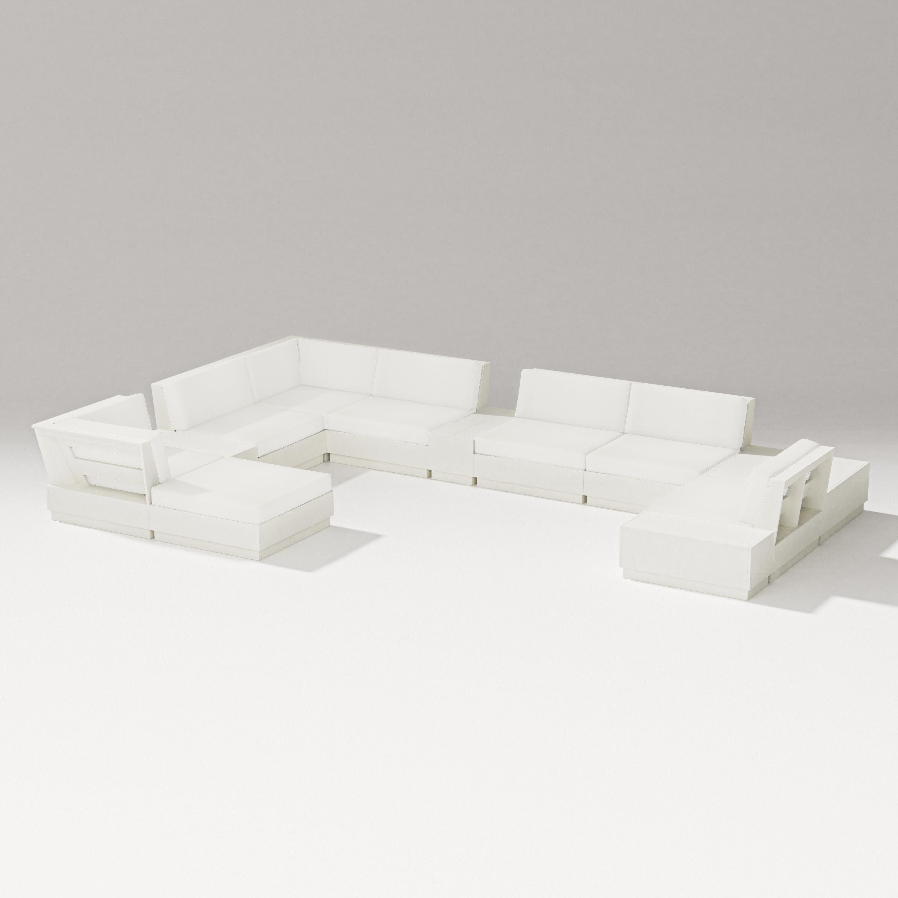 Elevate 12-Piece Conversation Sectional Set in Vintage White / Natural Linen
