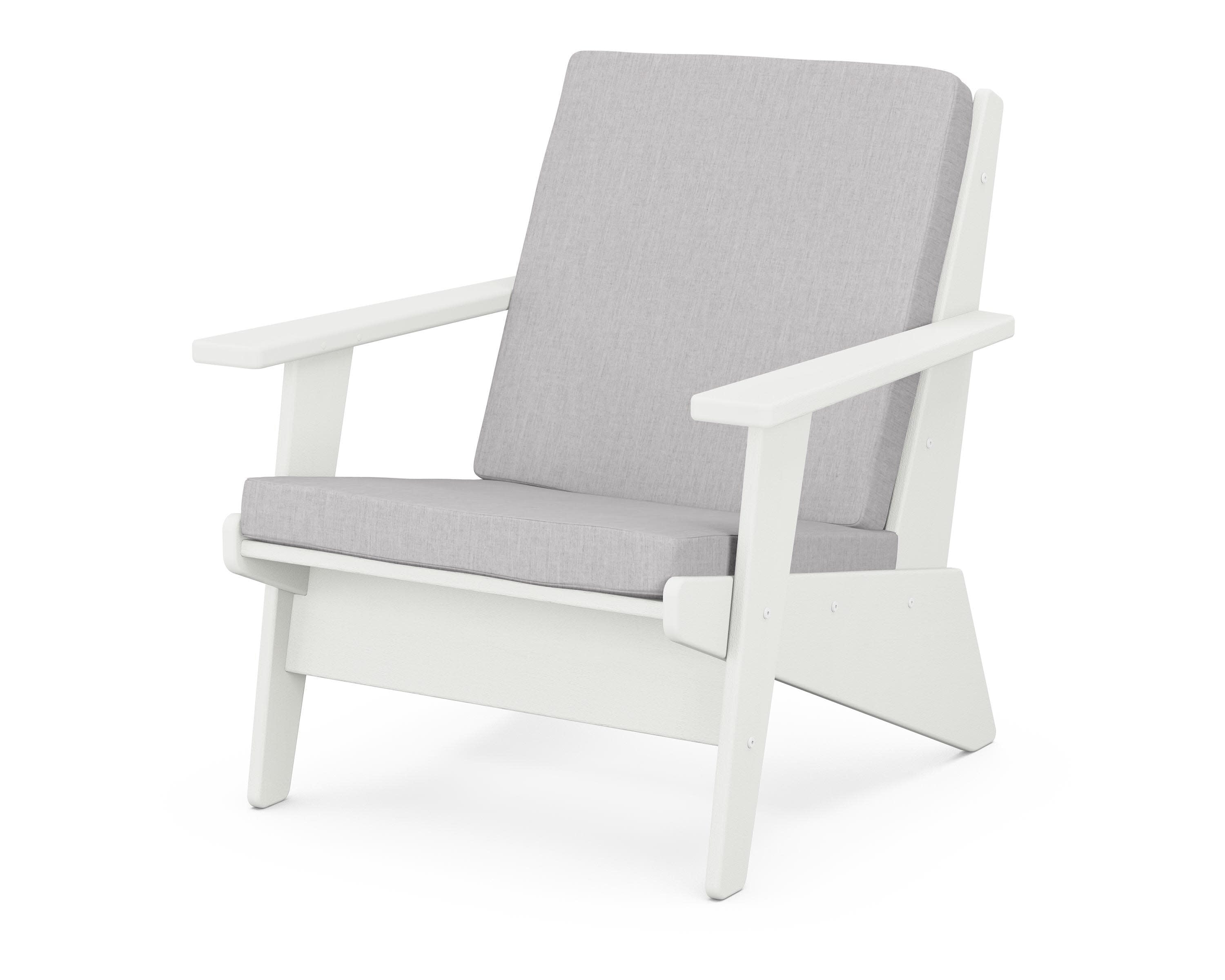 Riviera Modern Lounge Chair in Vintage White / Granite