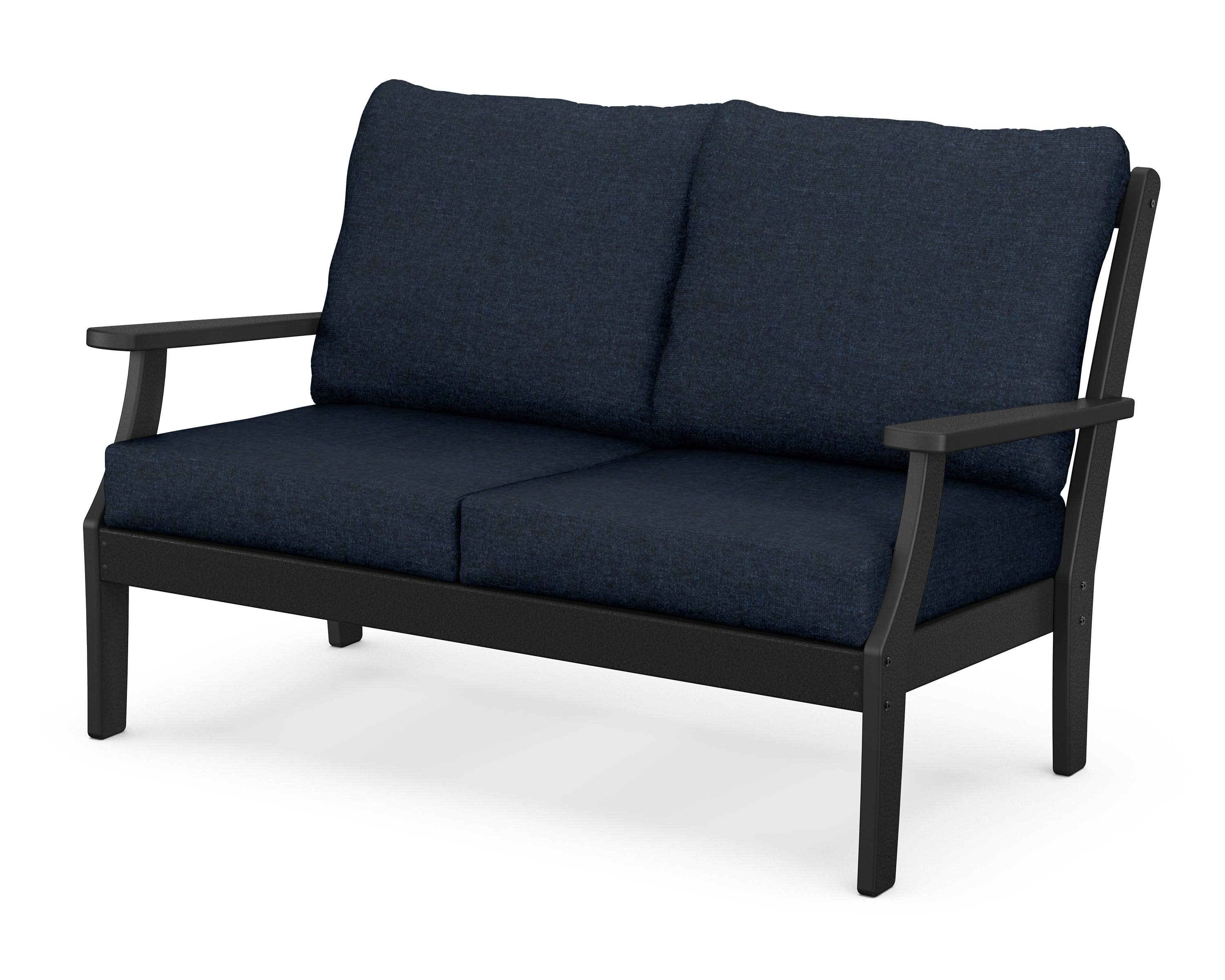 Braxton Deep Seating Loveseat in Black / Marine Indigo