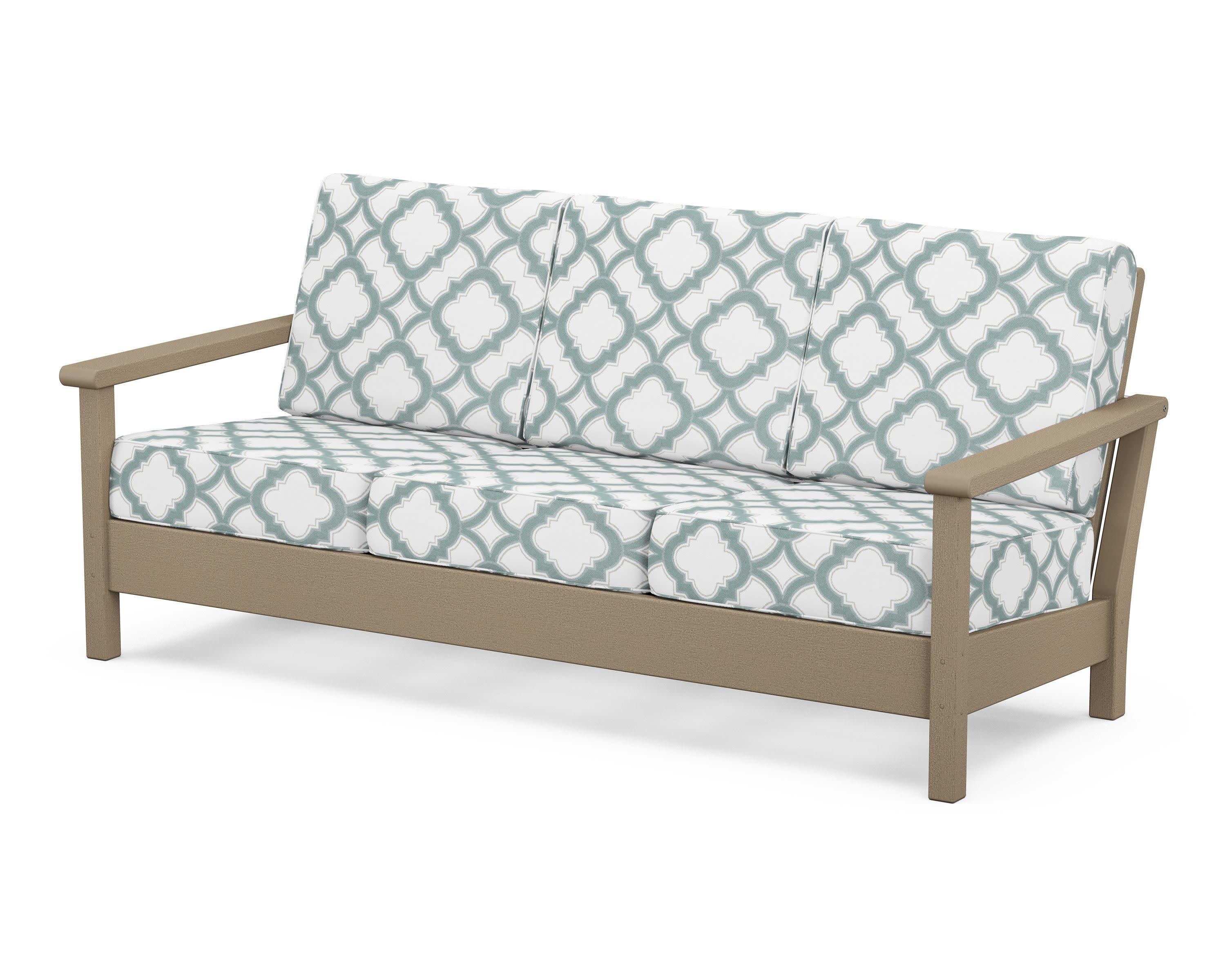 Harbour Deep Seating Sofa in Vintage Sahara / Trellis Glacier Spa