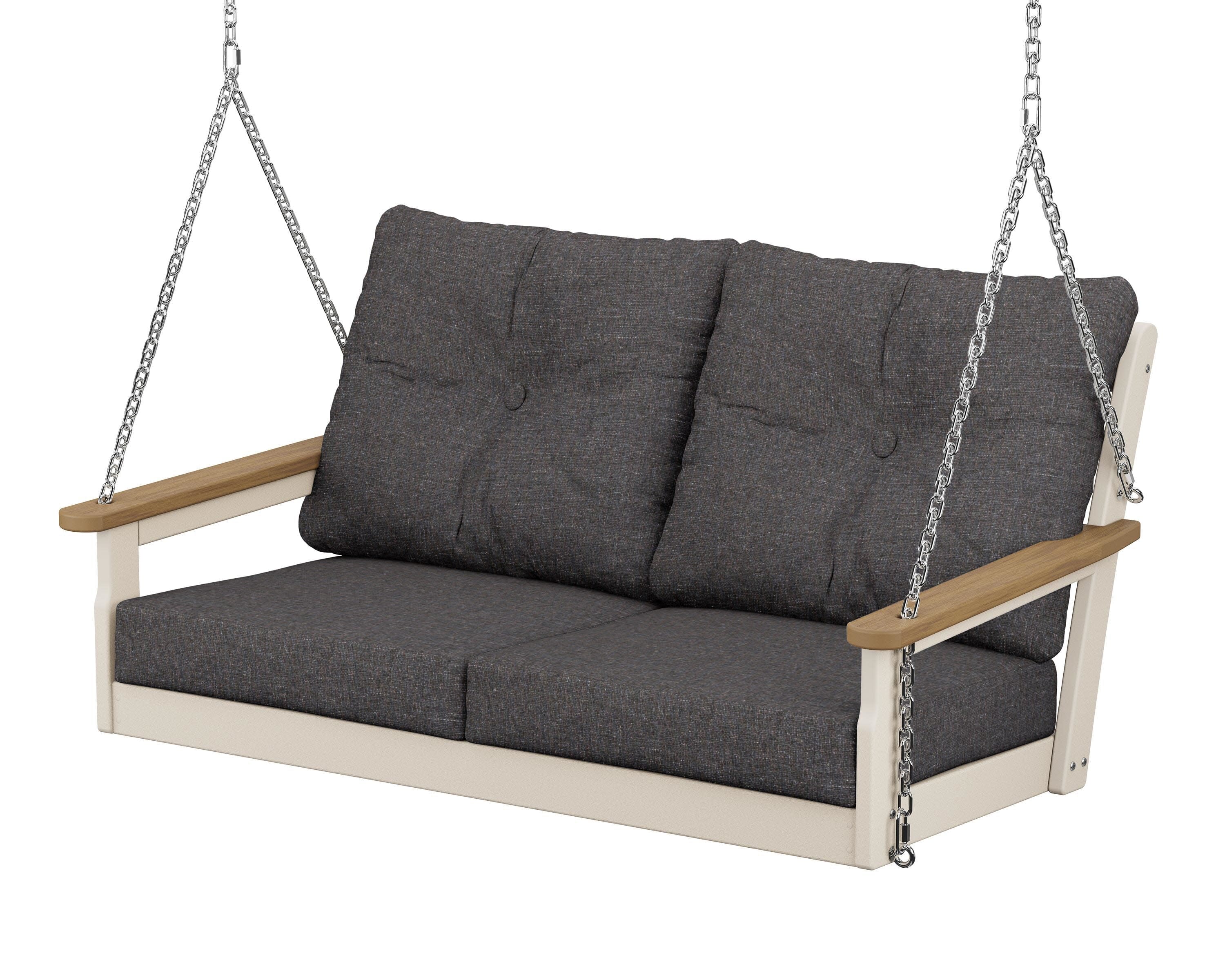 Vineyard Deep Seating Swing in Sand / Natural / Ash Charcoal