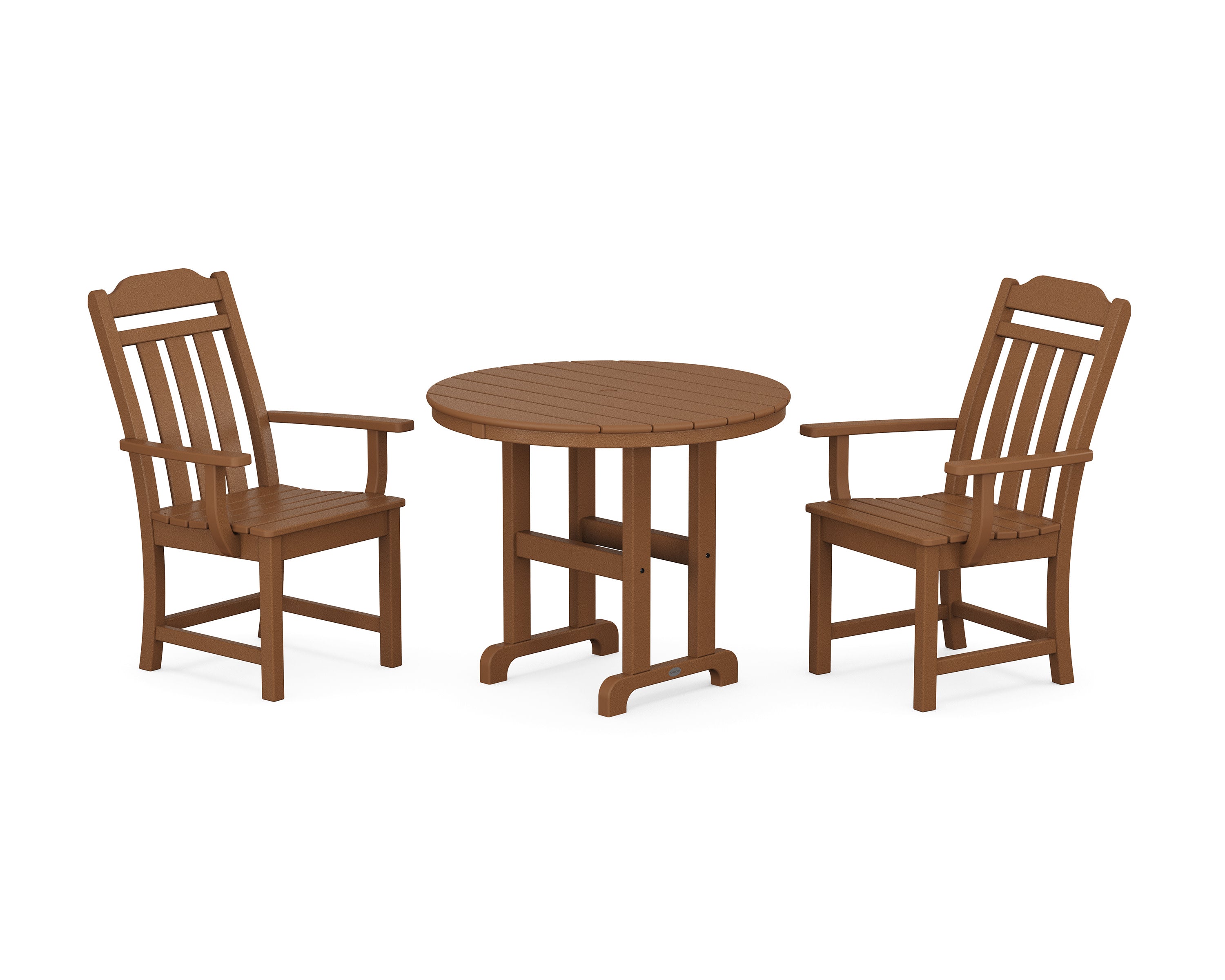 Cottage 3-Piece Farmhouse Dining Set in Teak